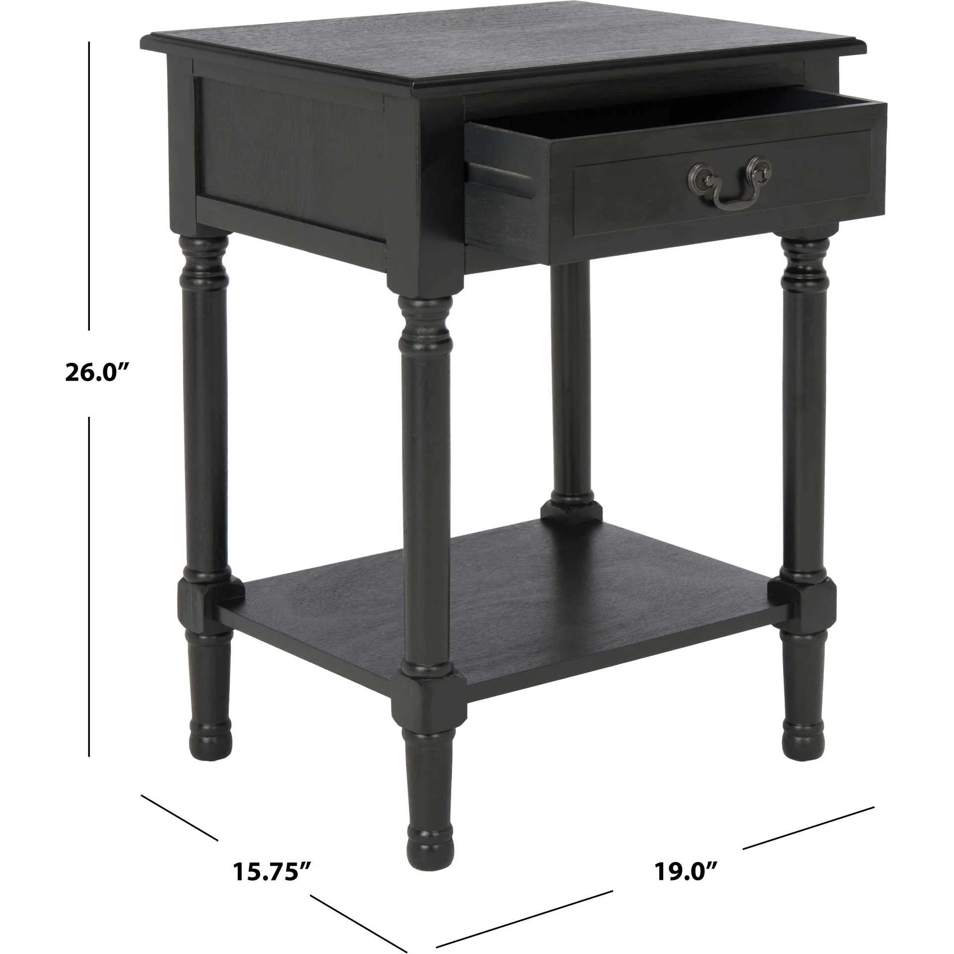 Whalen 1 Drawer Accent Table Black - Image 9