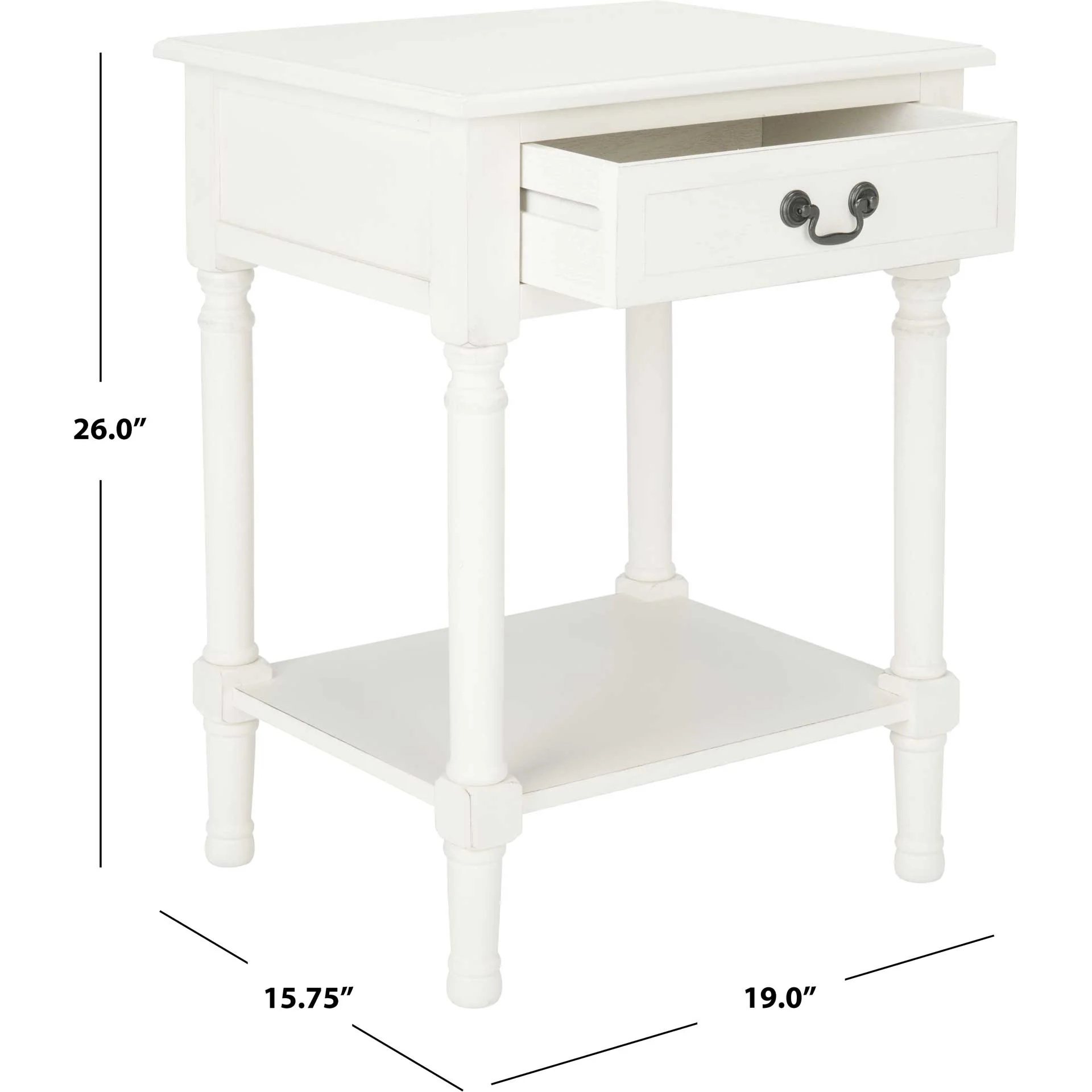 Whalen 1 Drawer Accent Table Distressed White - Image 9