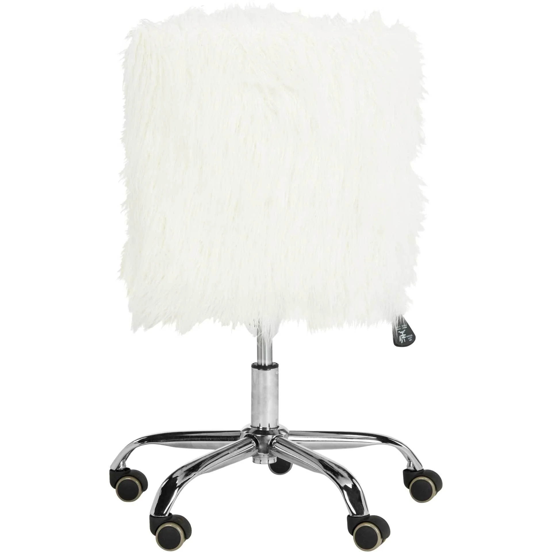 Whalen Faux Sheepskin Chrome Leg Swivel Chair - Image 4