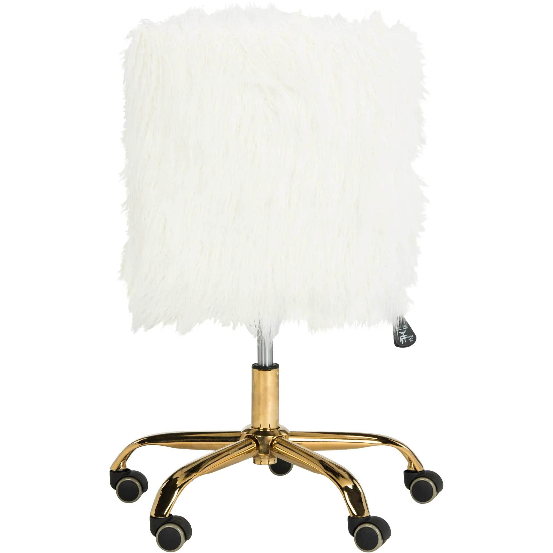 Whalen Faux Sheepskin Gold Leg Swivel Chair - Image 4