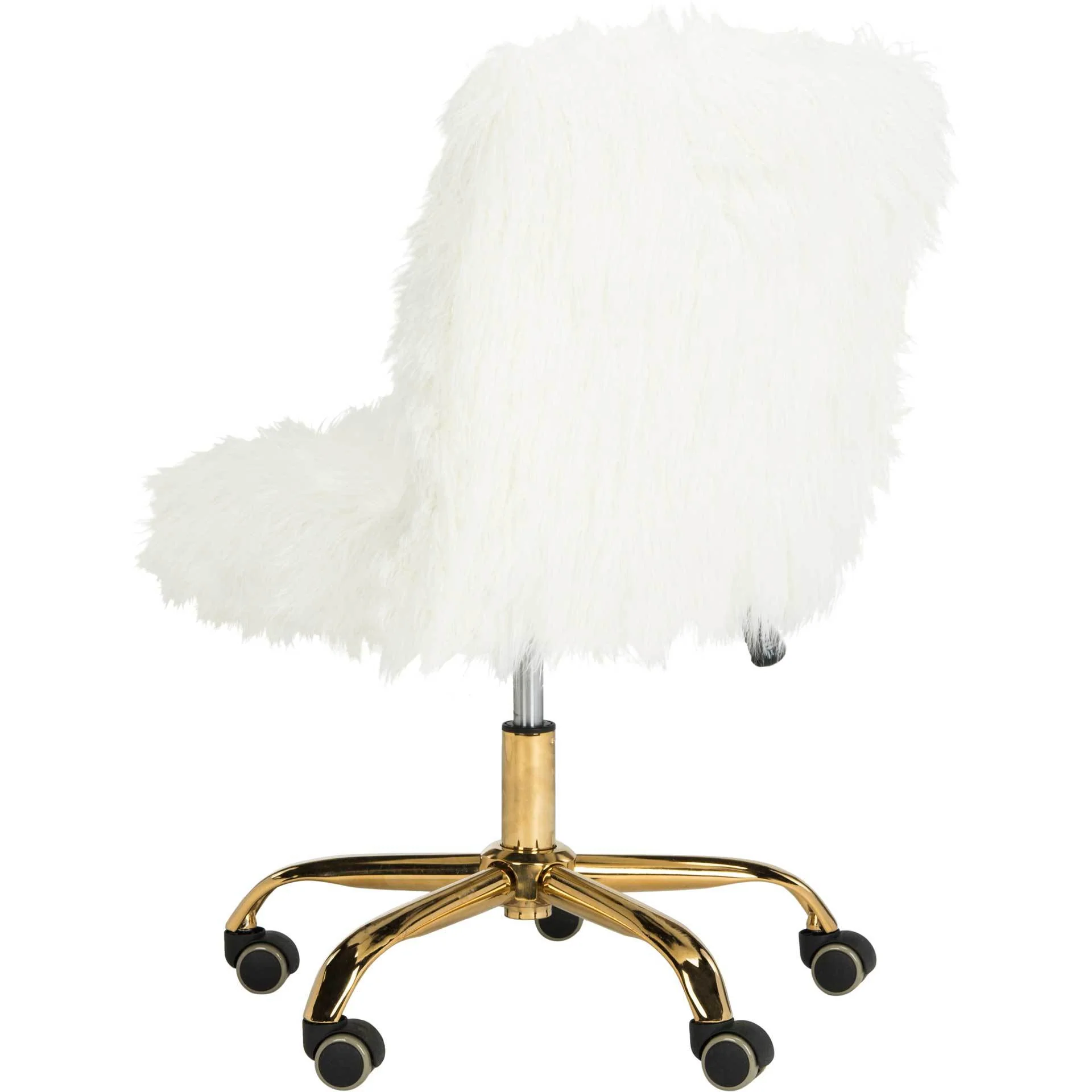 Whalen Faux Sheepskin Gold Leg Swivel Chair - Image 5
