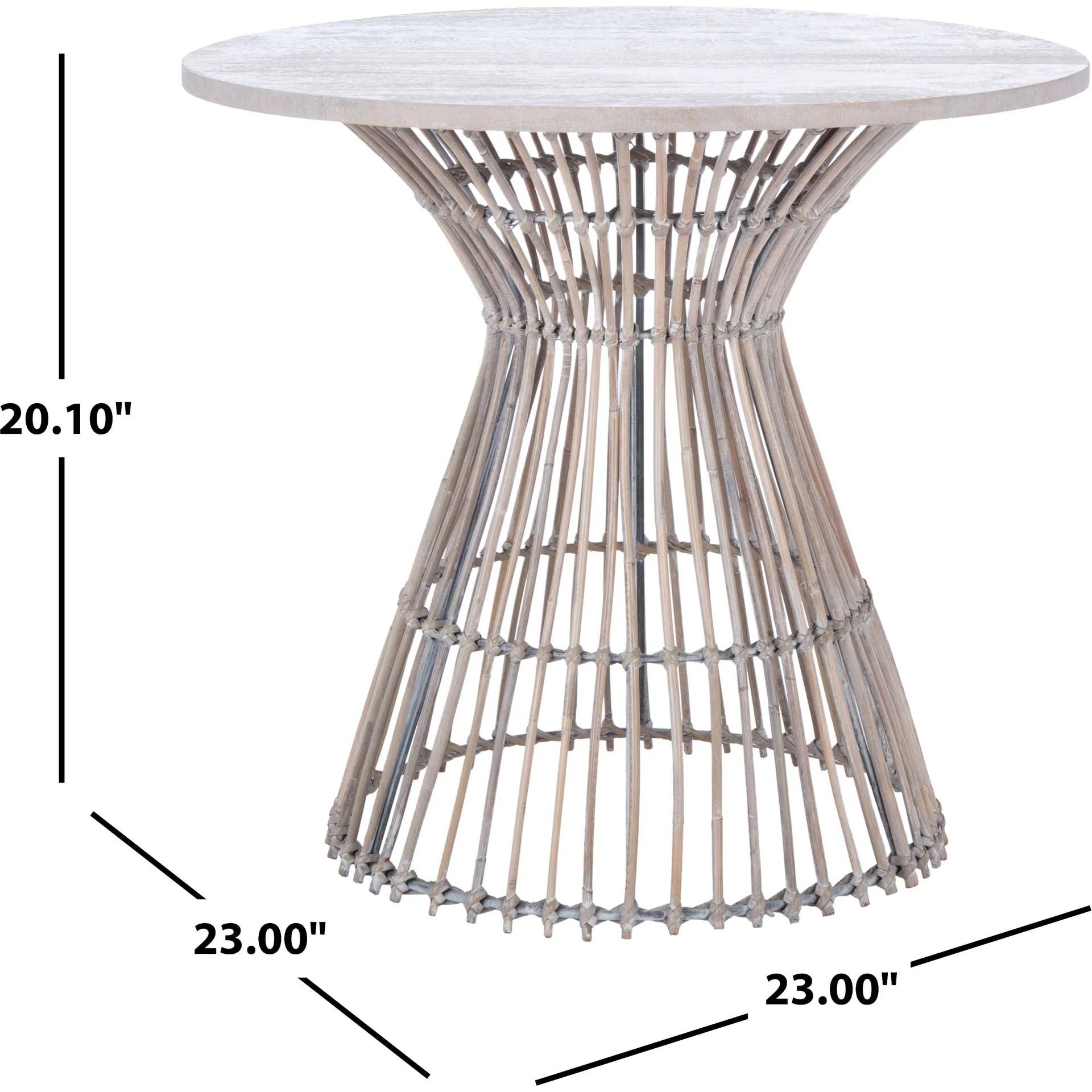 Whitley Round Accent Table Gray White Wash/Black - Image 4