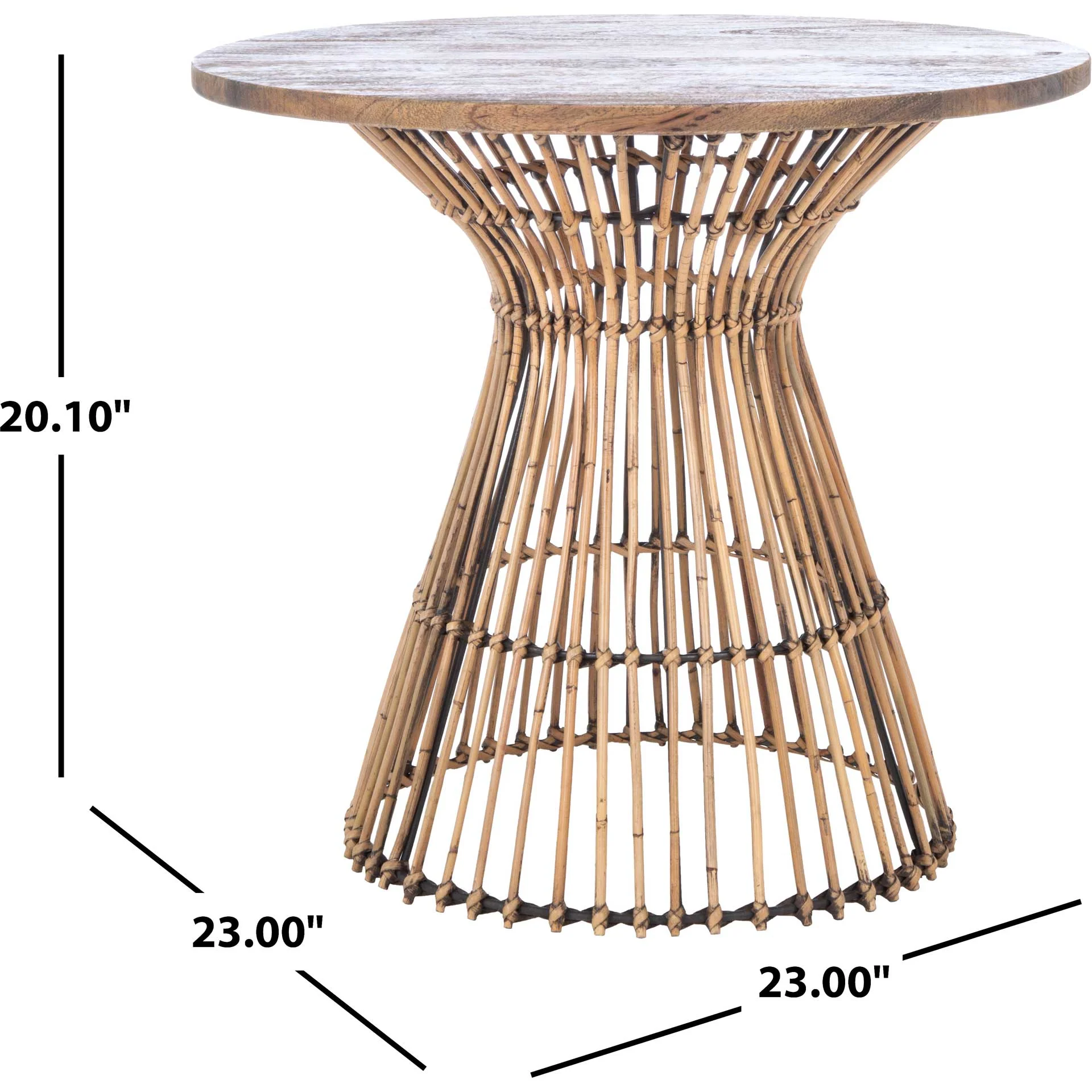 Whitley Round Accent Table Honey Brown Wash/Black - Image 4