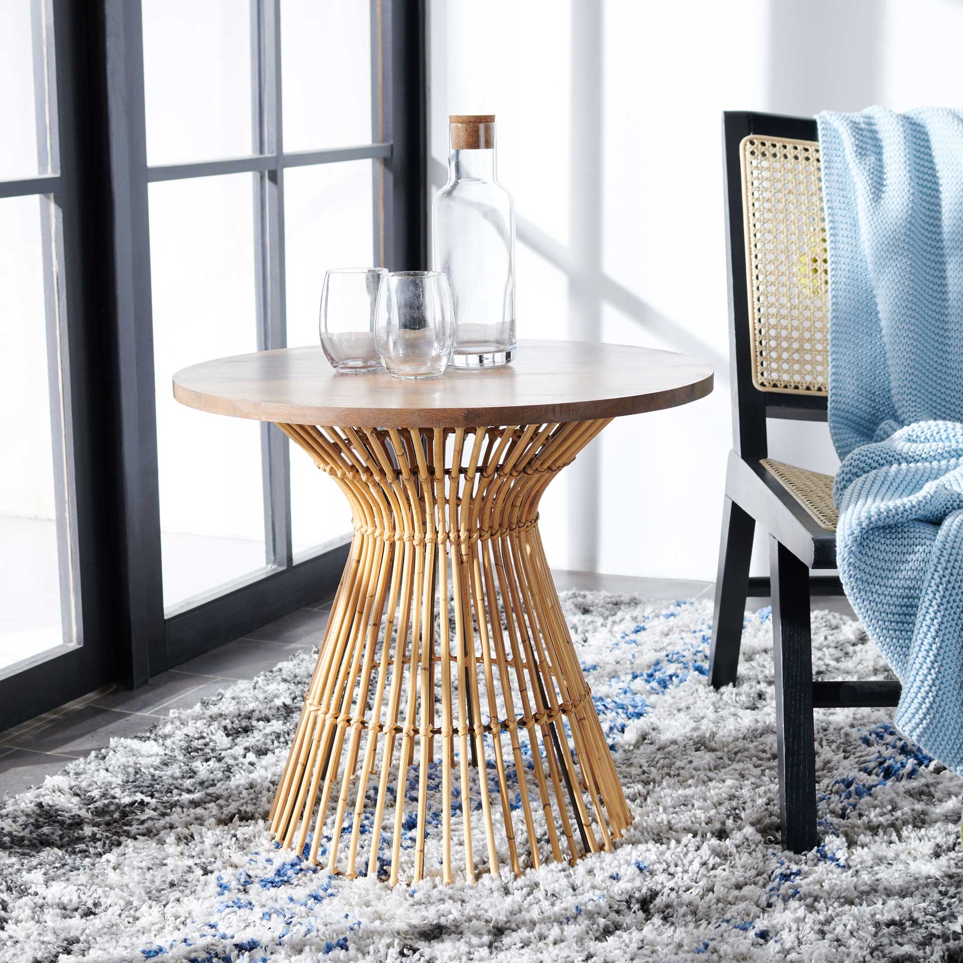 Whitley Round Accent Table Natural/Black - Image 3