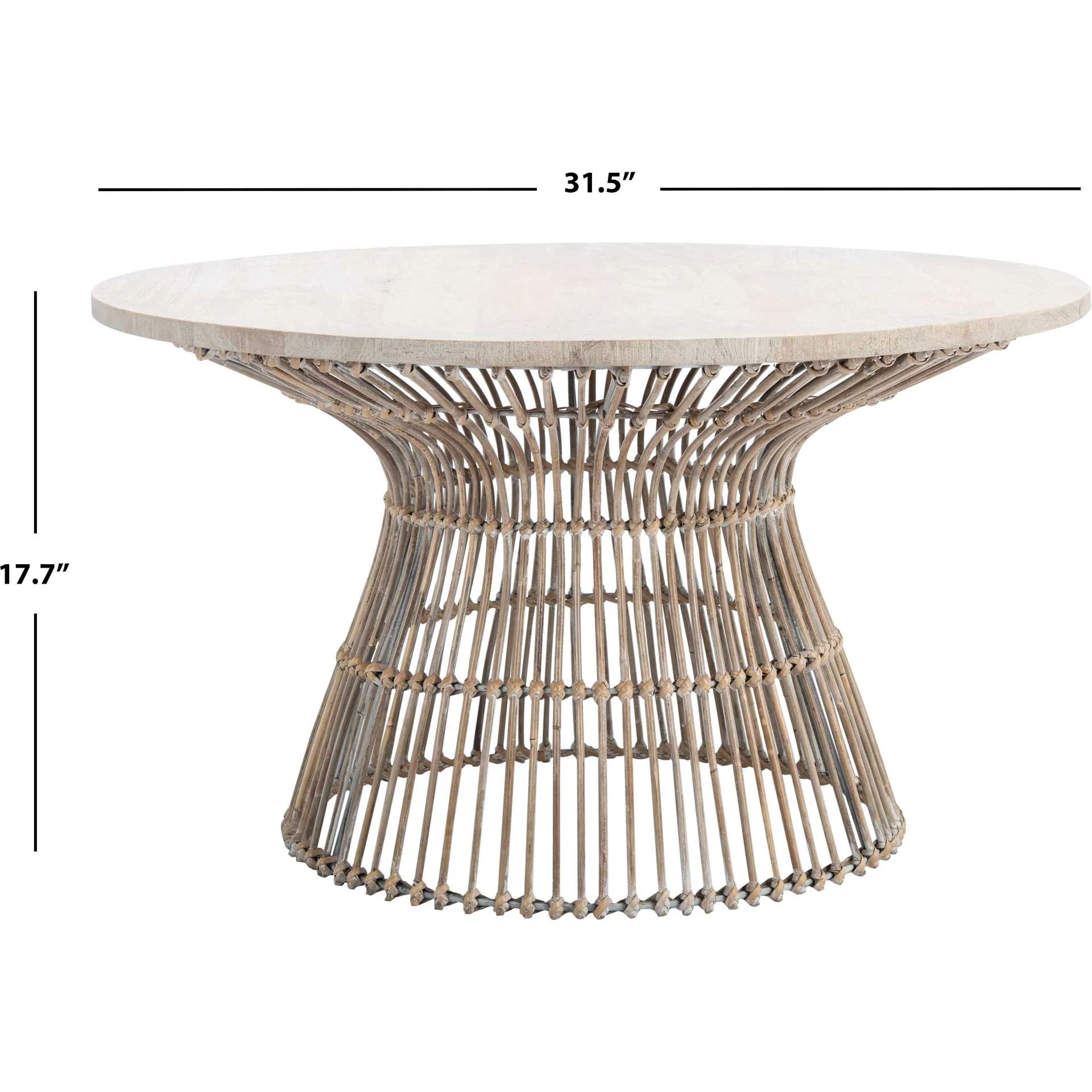 Whitley Round Coffee Table Gray White Wash/Black - Image 4