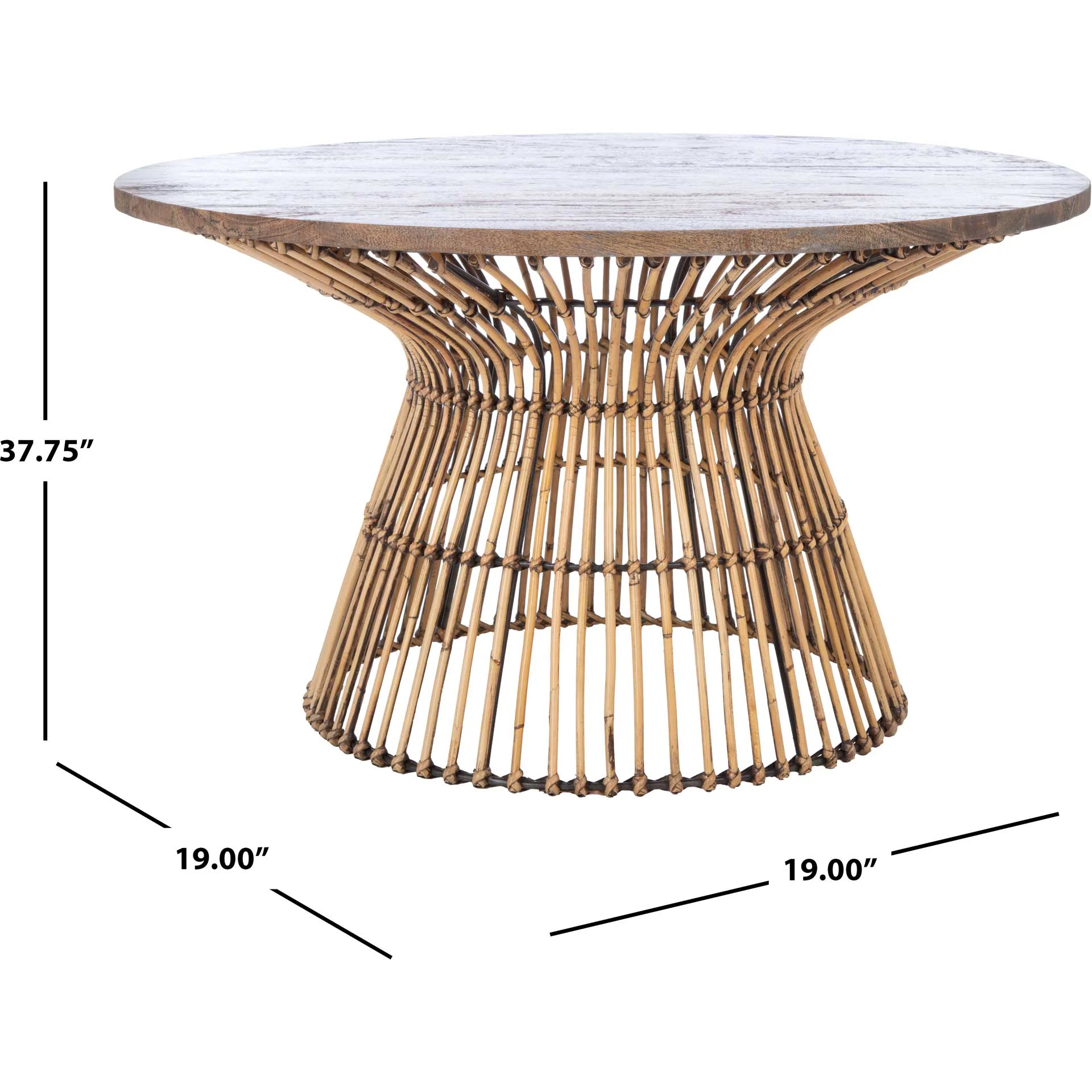 Whitley Round Coffee Table Honey Brown Wash/Black - Image 4