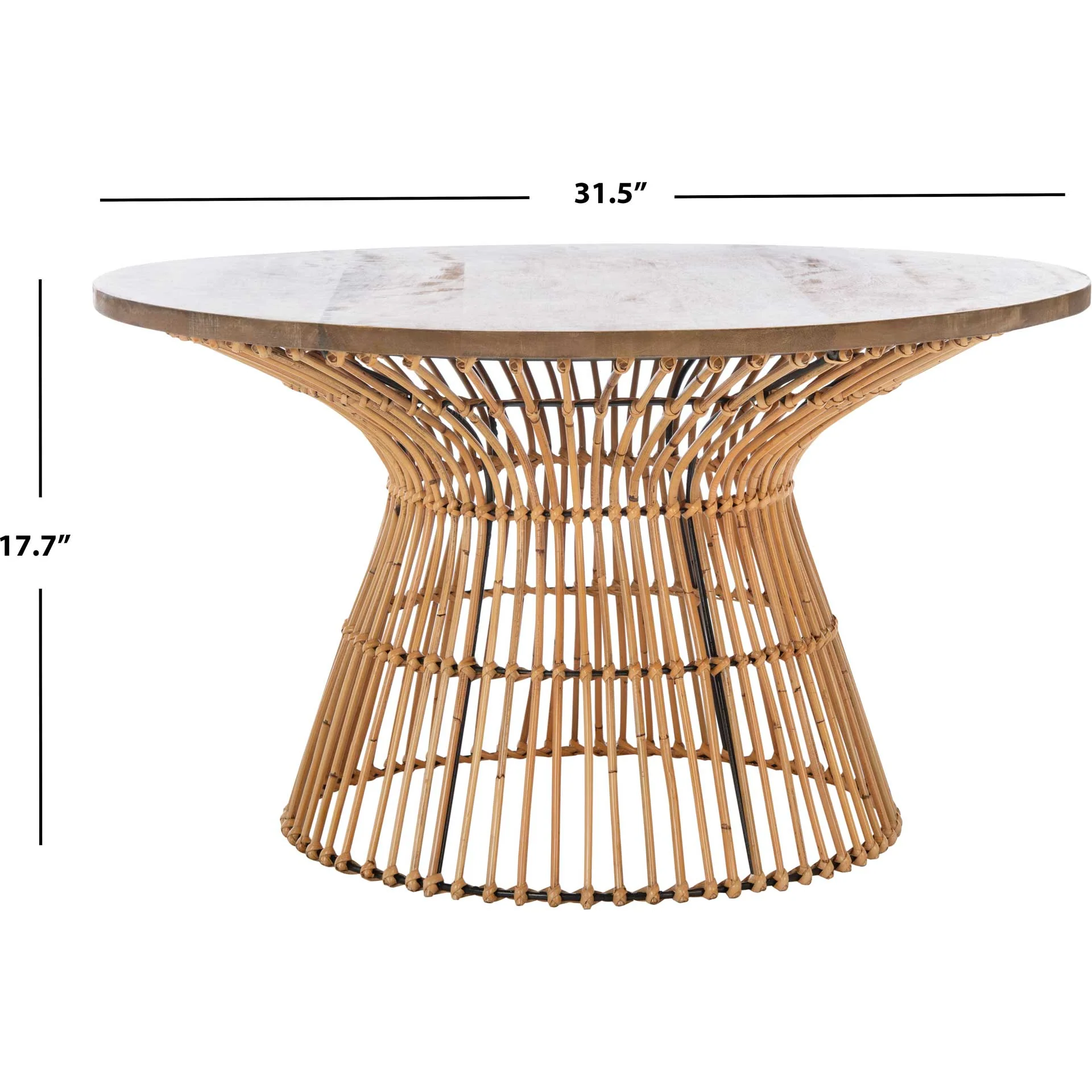 Whitley Round Coffee Table Natural/Black - Image 4
