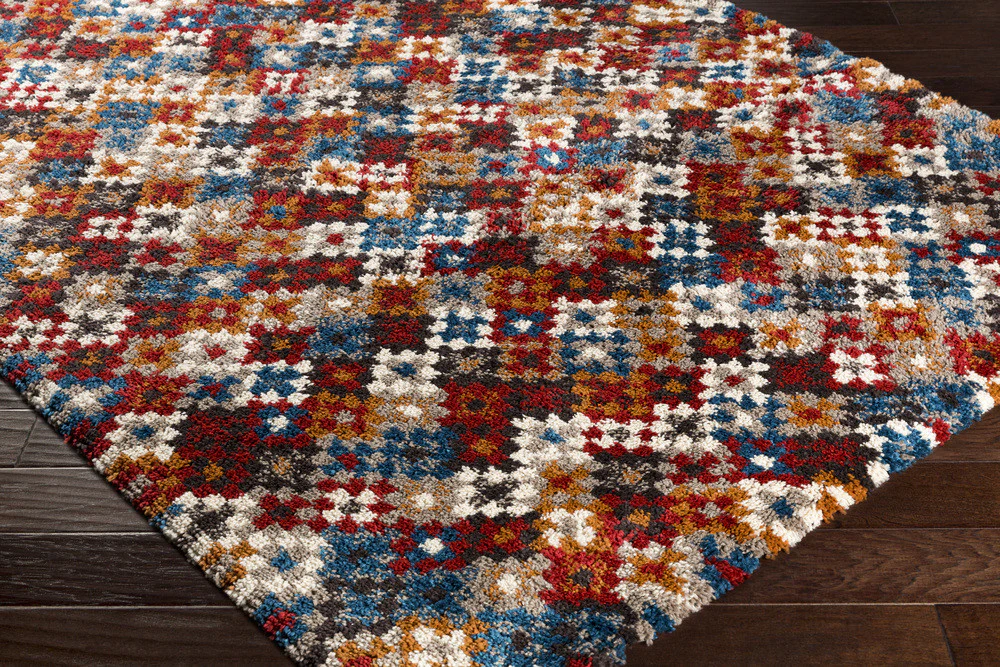 Wilder Mustard/Bright Red/Bright Blue Area Rug - Image 2
