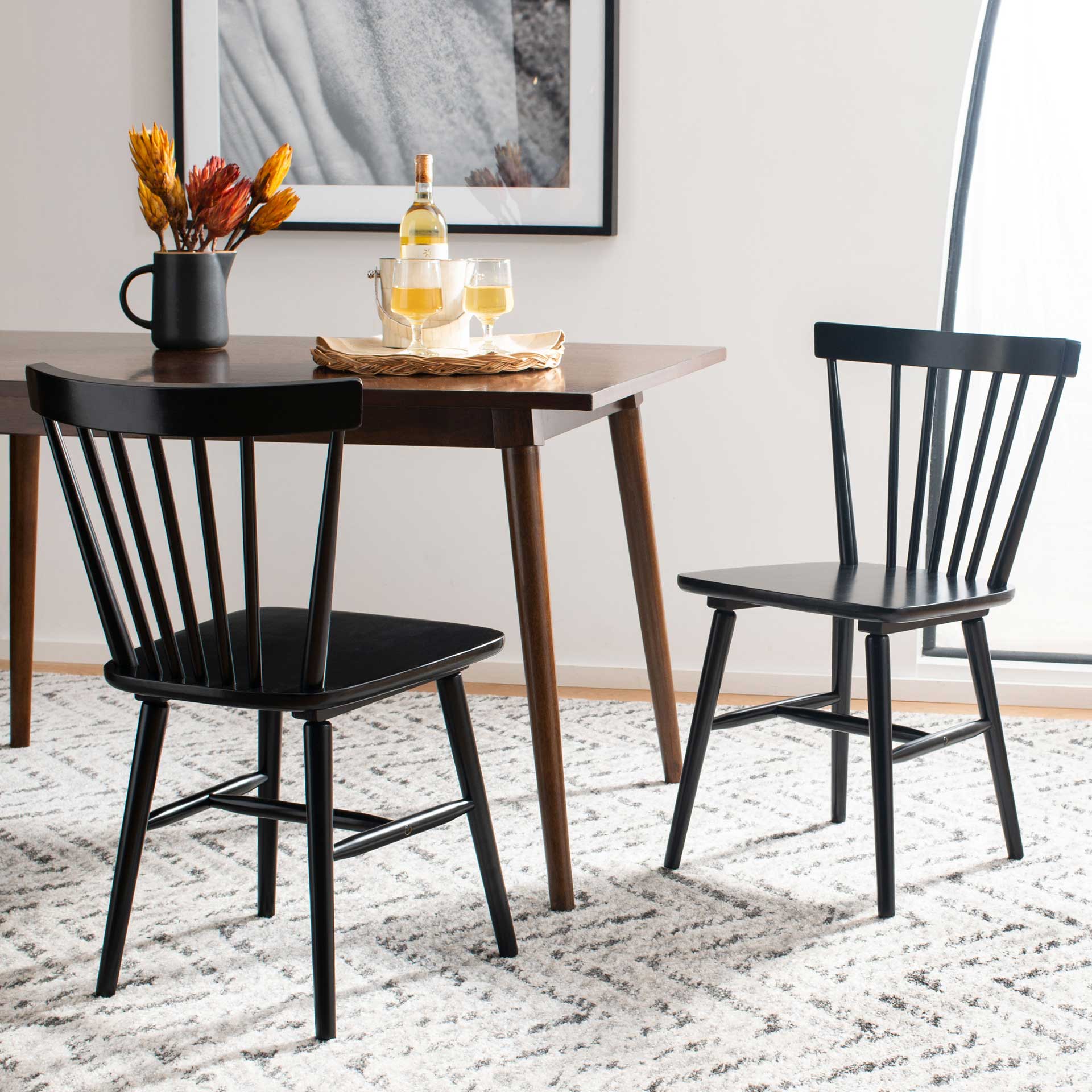 Wilder Spindle Back Dining Chair Black (Set of 2) - Image 7