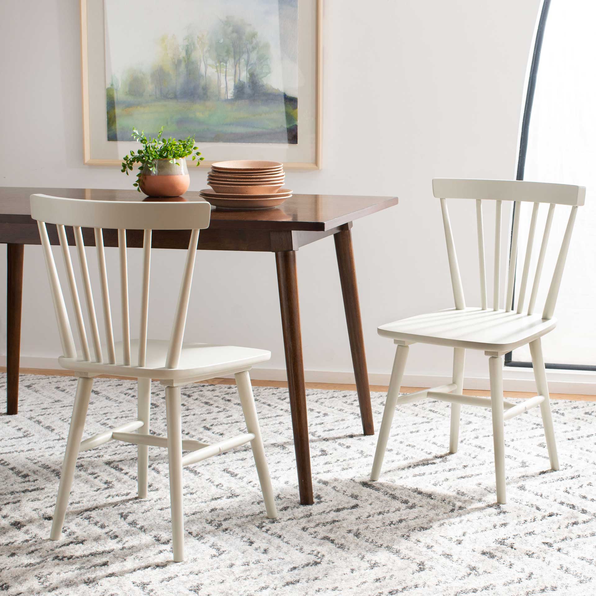 Wilder Spindle Back Dining Chair Off White (Set of 2) - Image 8
