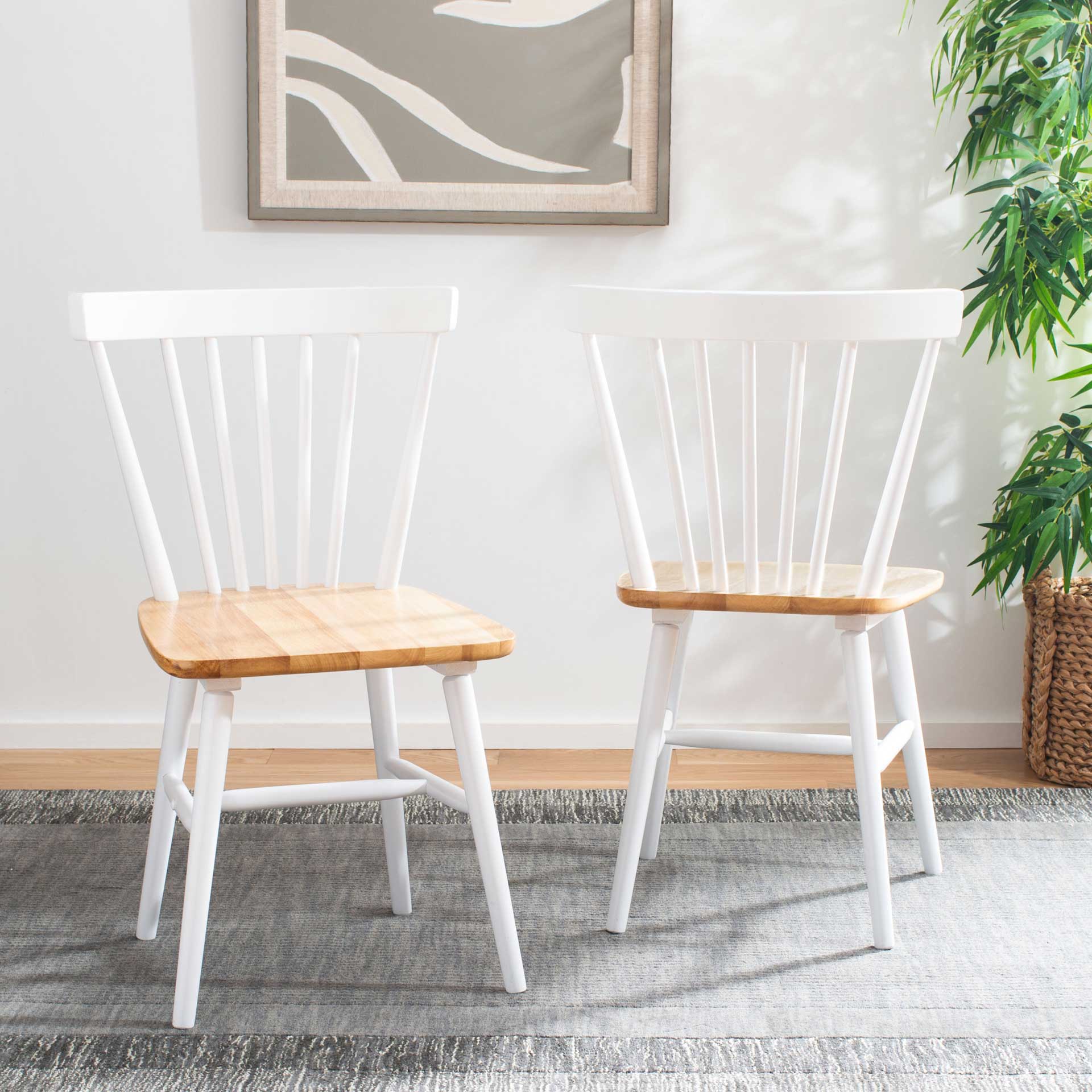 Wilder Spindle Back Dining Chair White/Natural (Set of 2) - Image 7