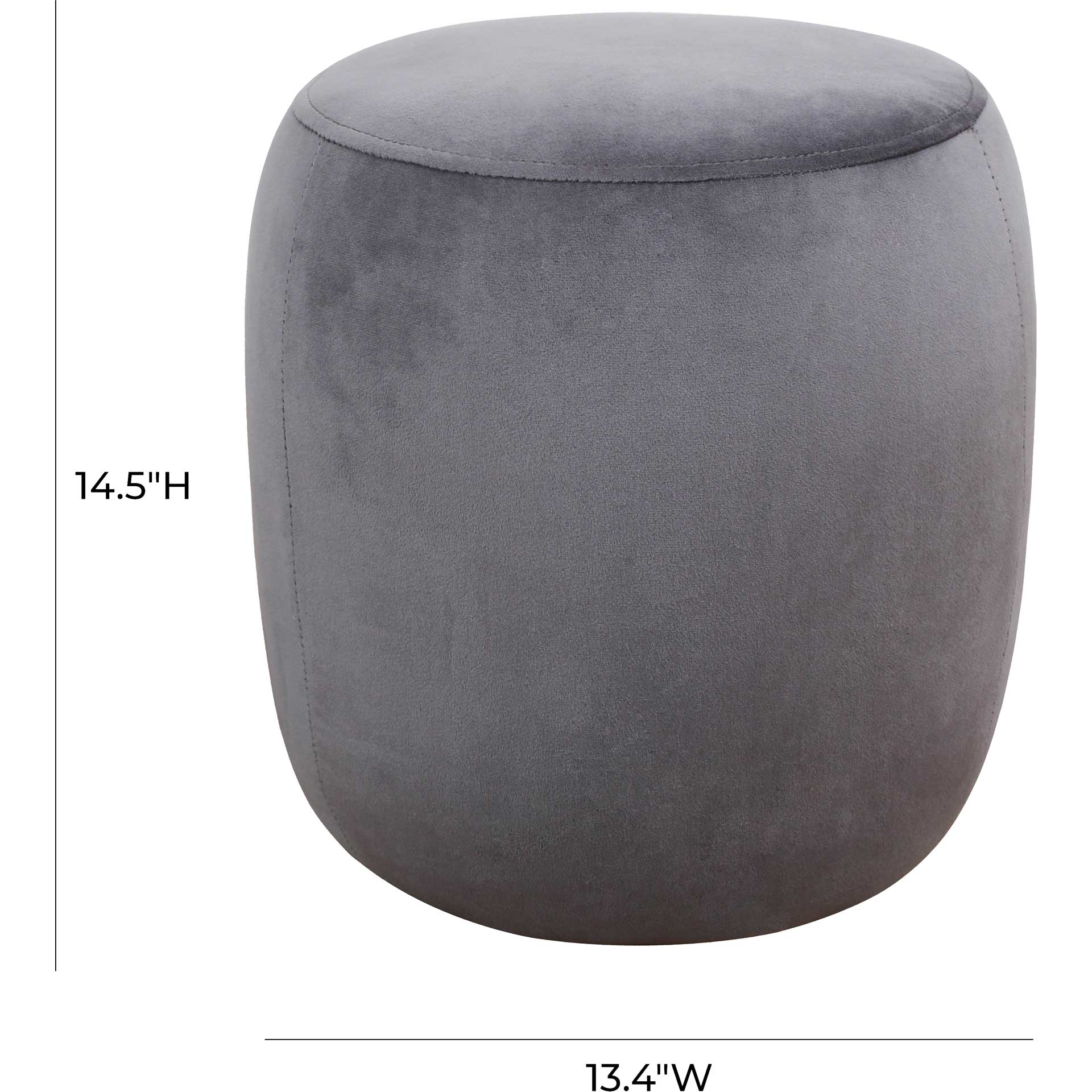 Wilder Velvet Ottoman Gray - Image 4