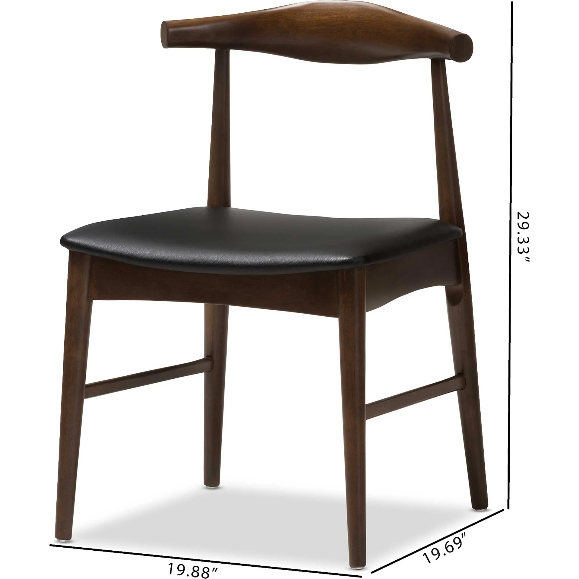 Wiley Dining Chair Black/Walnut (Set of 2) - Image 7
