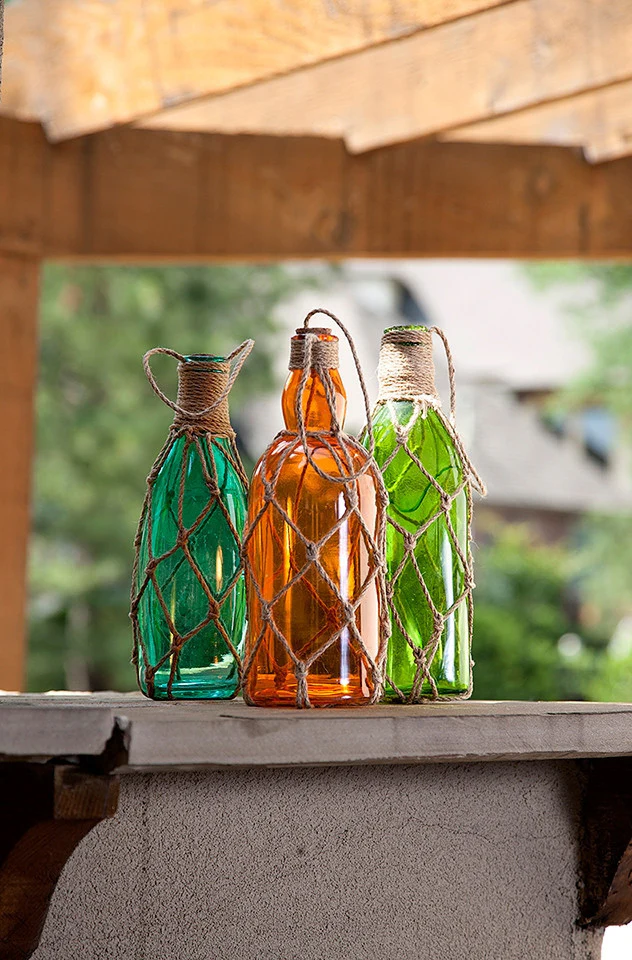 Wilkes Glass Bottles with Jute Hangers (Set of 3) - Image 2