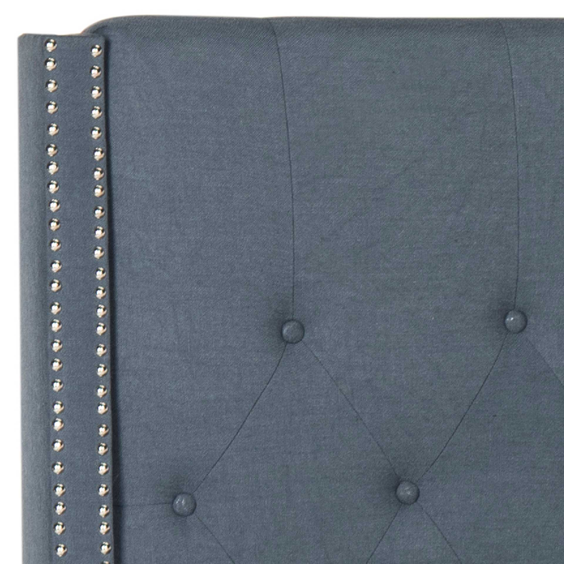 Willa Upholstered Bed Navy - Image 3