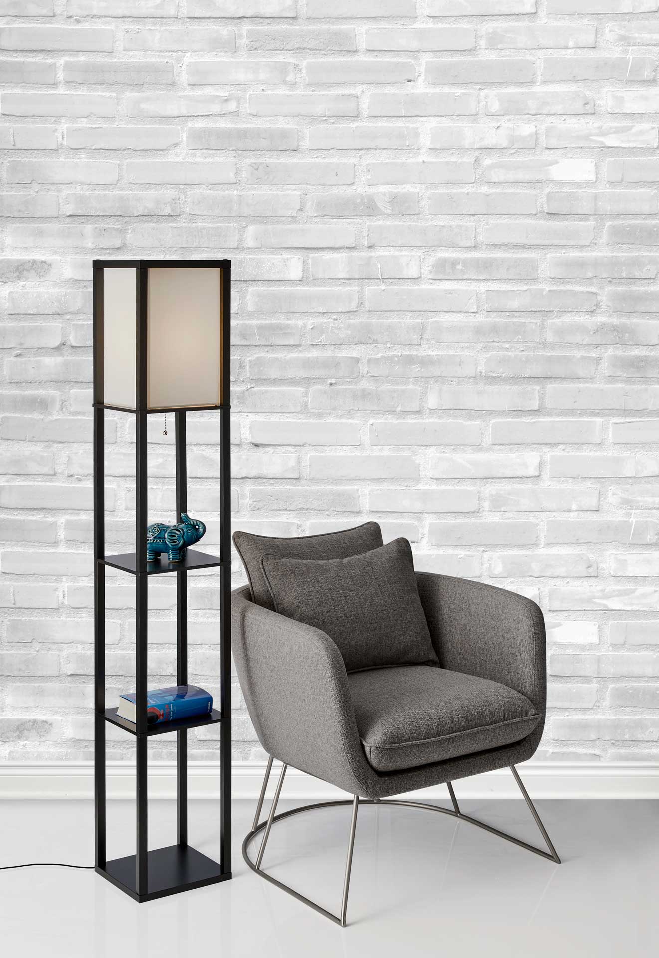 William Shelf Floor Lamp Black - Image 8