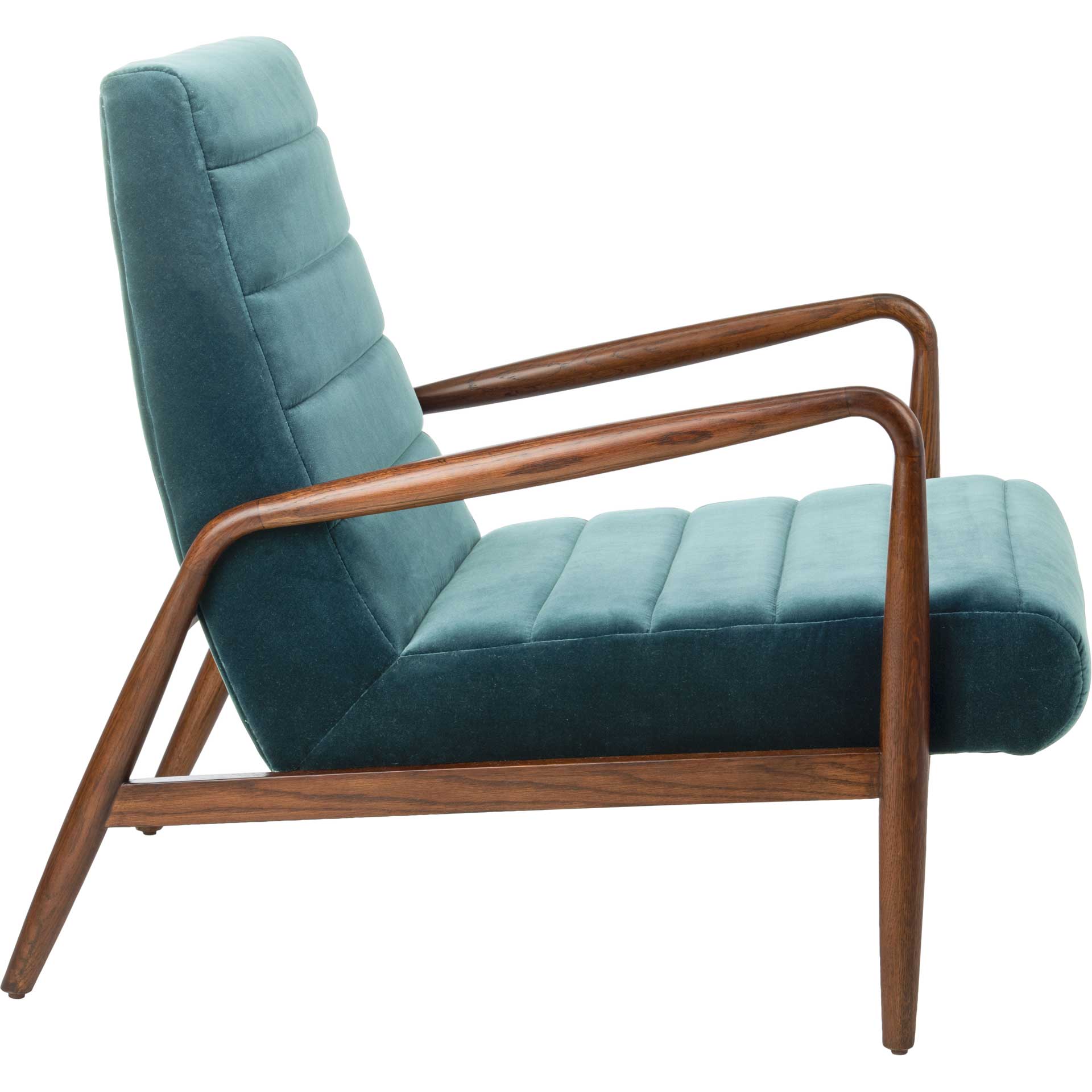 Wilson Channel Arm Chair Dark Teal/Dark Walnut - Image 2
