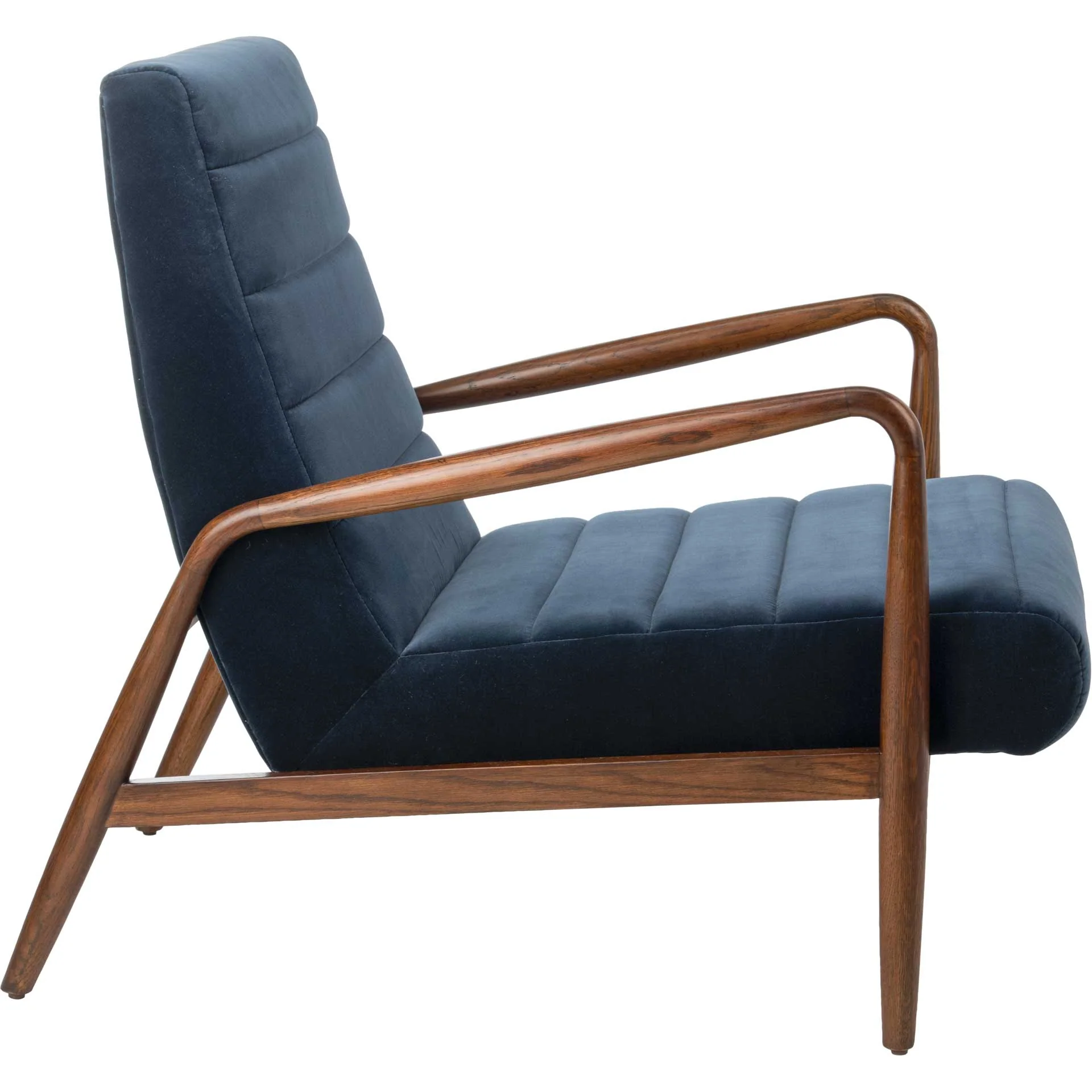 Wilson Channel Arm Chair Navy/Dark Walnut - Image 2