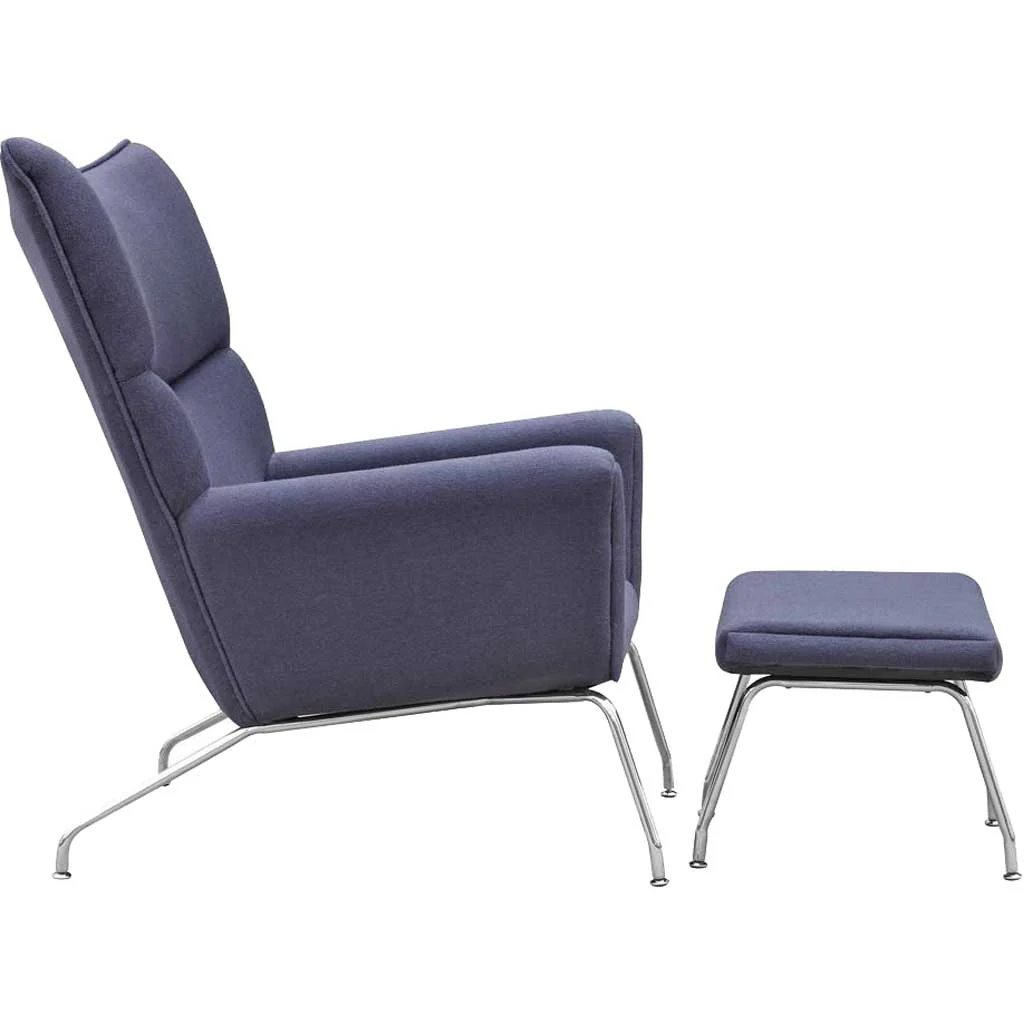 Wind Chair and Ottoman in Wool Gray - Image 2