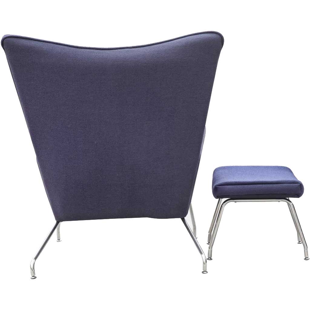 Wind Chair and Ottoman in Wool Gray - Image 3