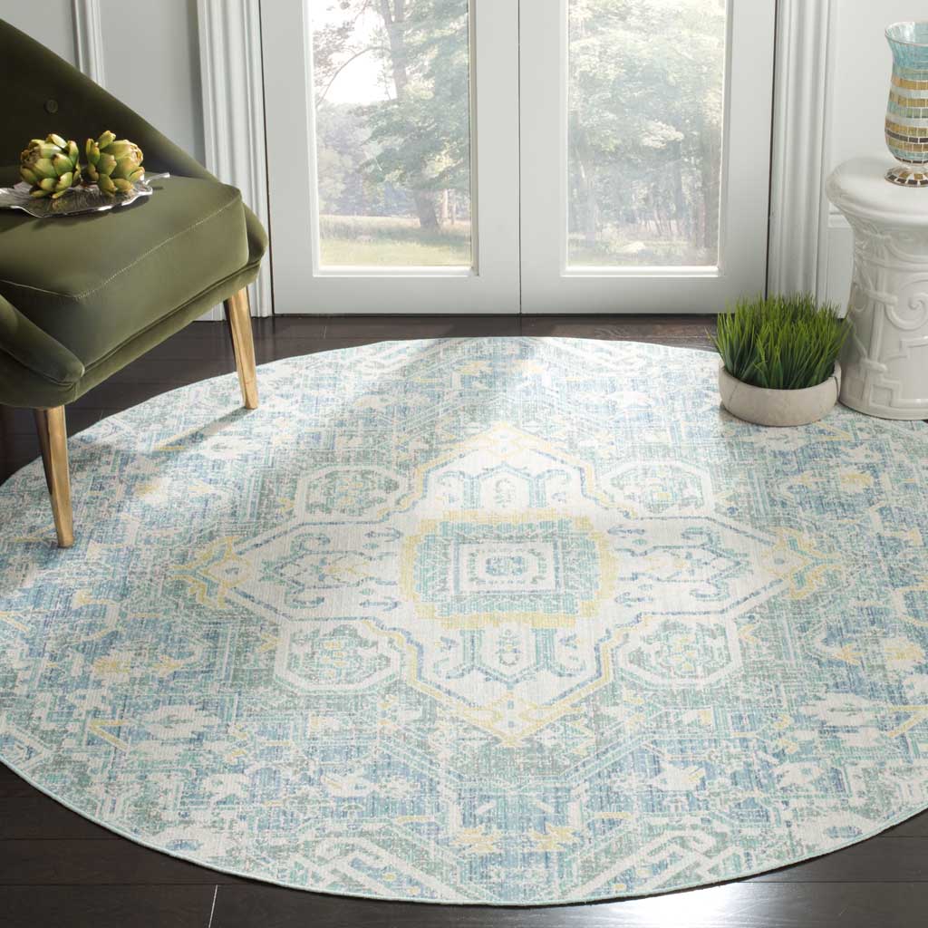 Windsor Blue/Lime Round Rug - Image 3
