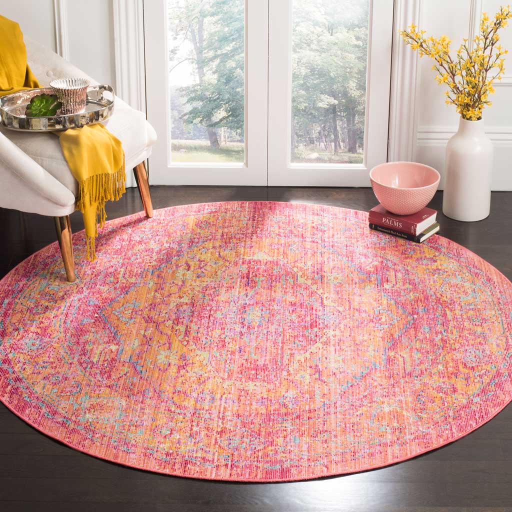 Windsor Gold/Fuchsia Round Rug - Image 3