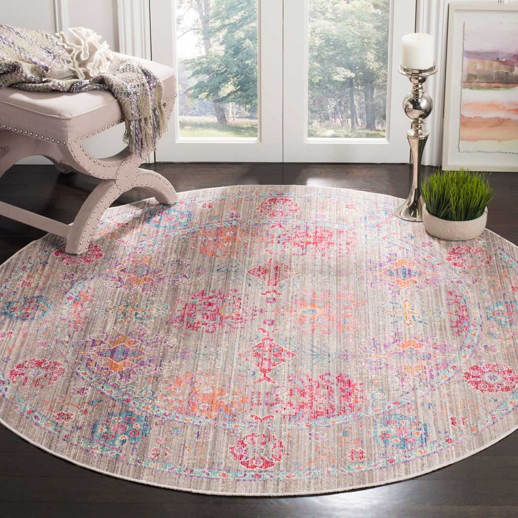 Windsor Gray/Fuchsia Round Rug - Image 3