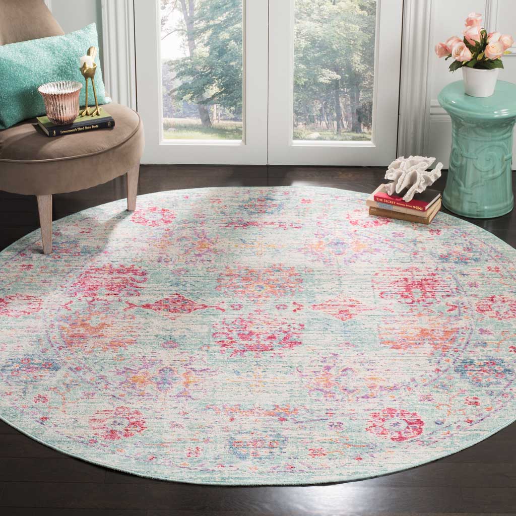 Windsor Ivory/Fuchsia Round Rug - Image 3