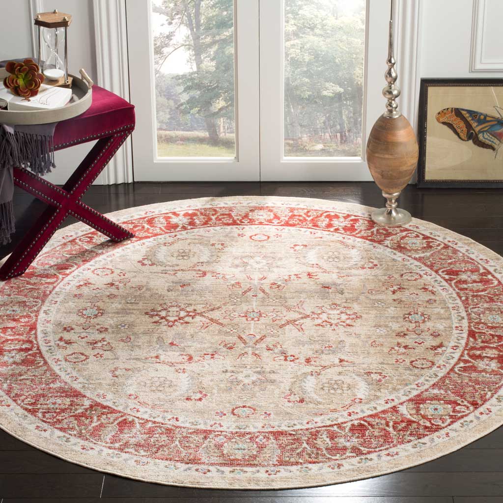 Windsor Ivory/Red Round Rug - Image 3