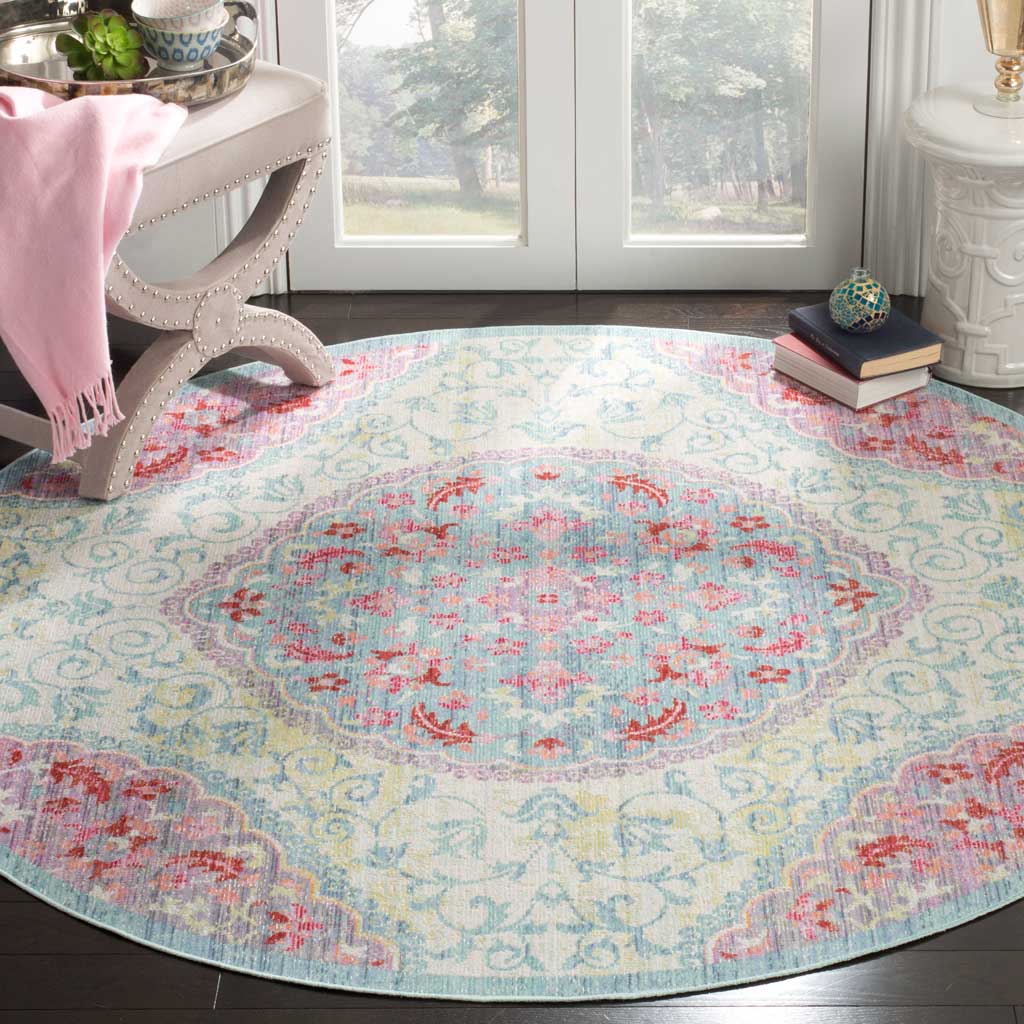 Windsor Lens Light Gray/Blue Round Rug - Image 3