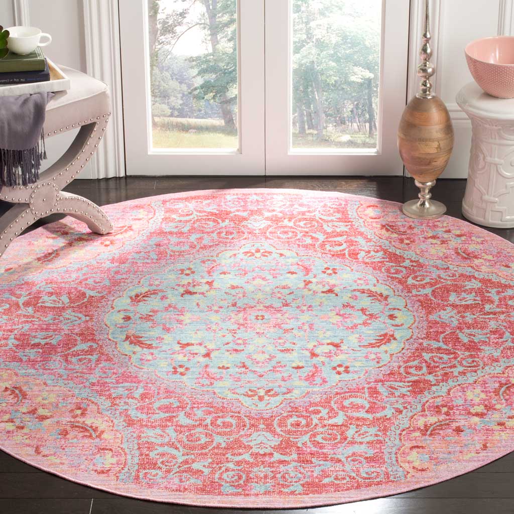 Windsor Lens Rose/Seafoam Round Rug - Image 3