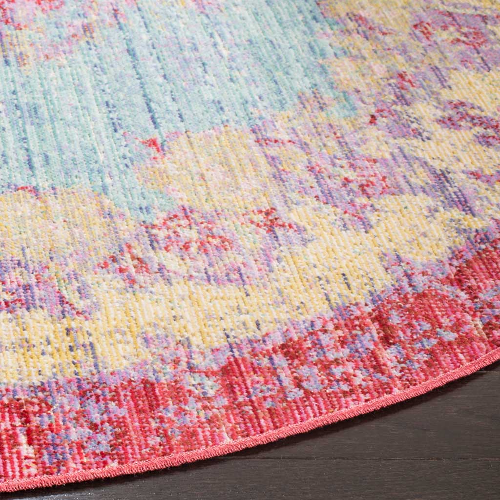 Windsor Light Blue/Fuchsia Round Rug - Image 2