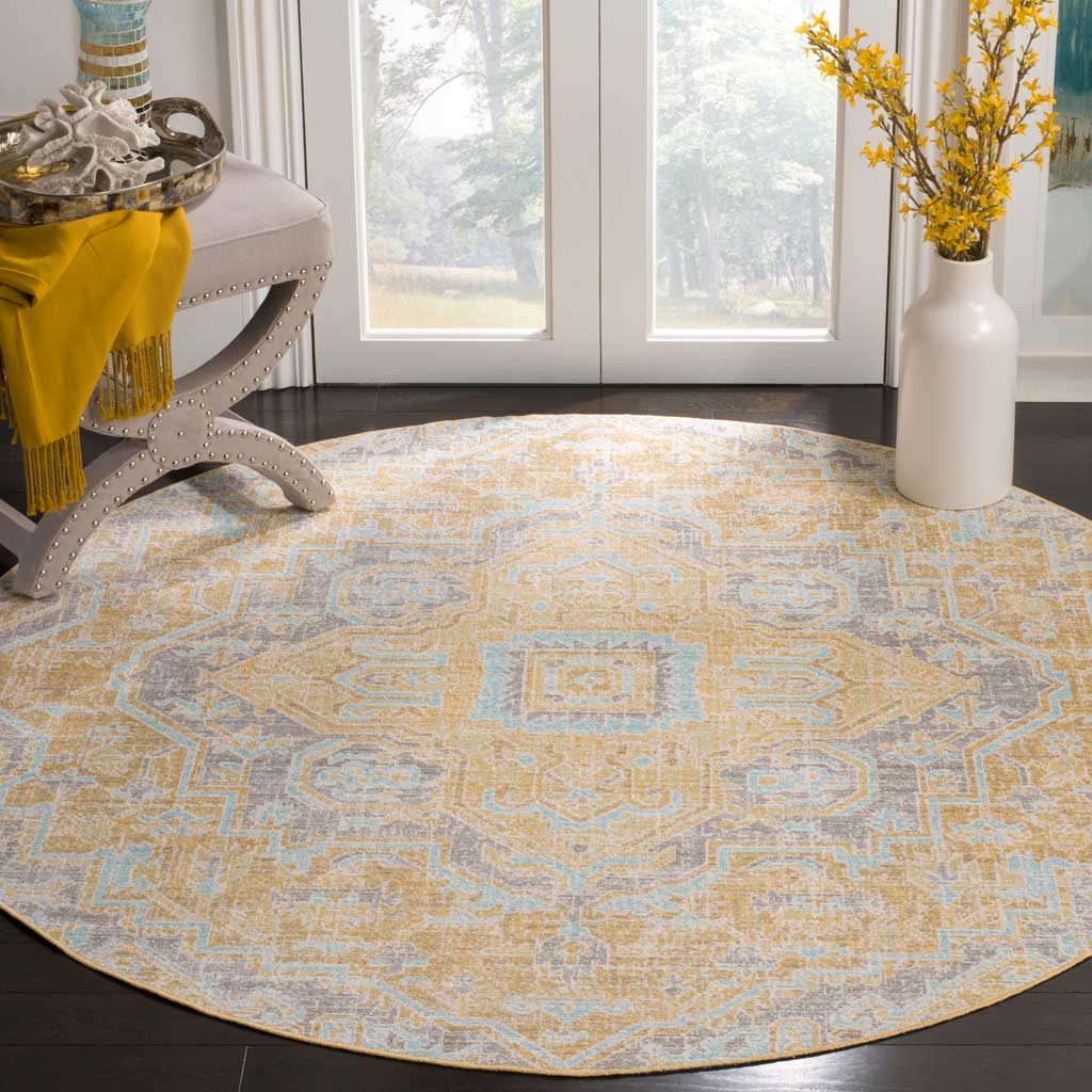 Windsor Light Gray/Lime Round Rug - Image 3