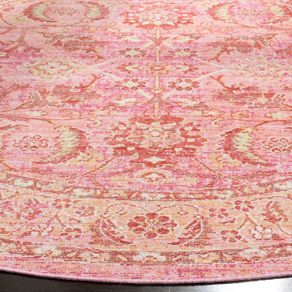 Windsor Pink/Orange Round Rug - Image 2
