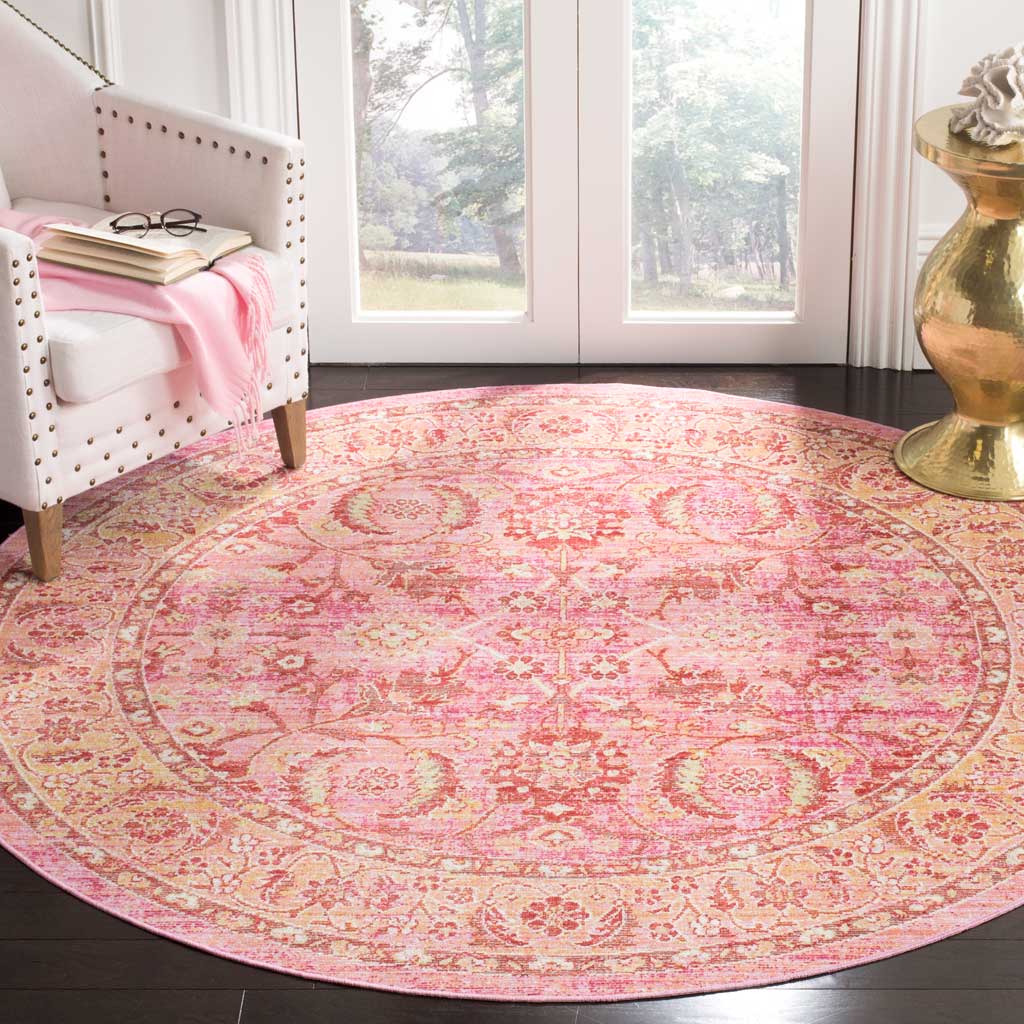 Windsor Pink/Orange Round Rug - Image 3