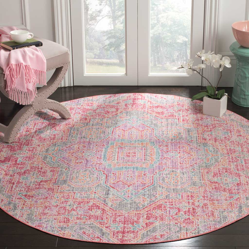Windsor Rose/Seafoam Round Rug - Image 3