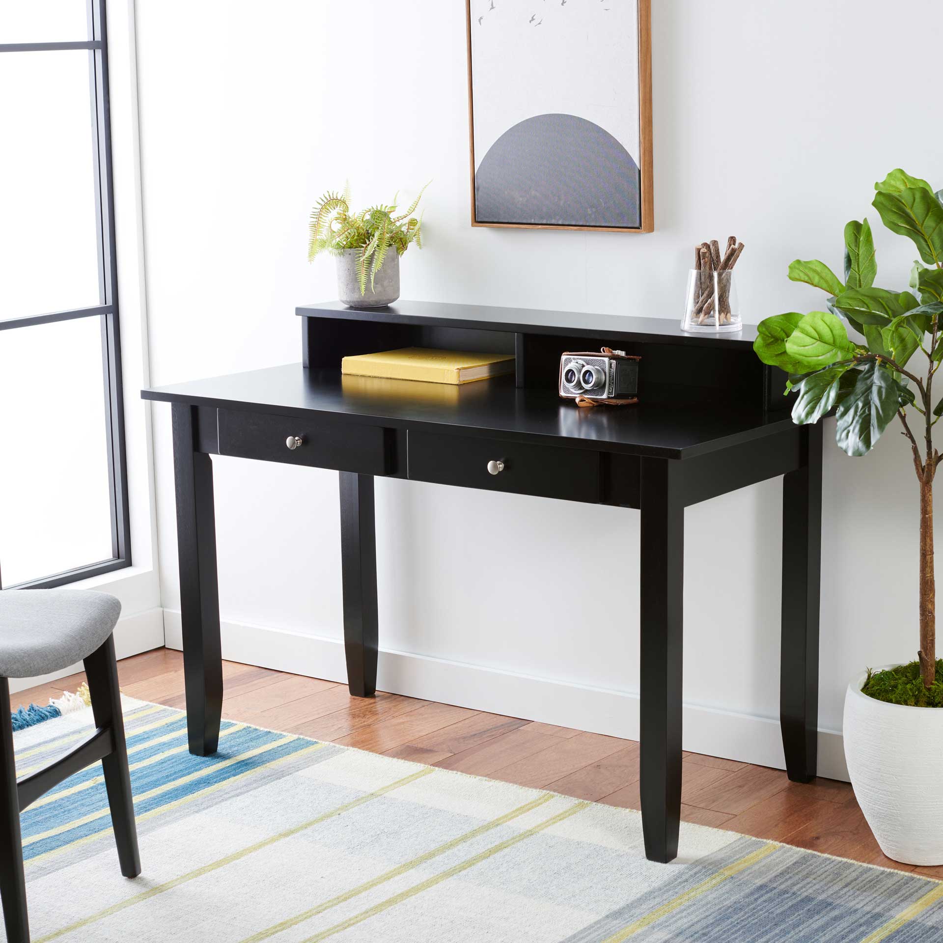 Winslet 2 Drawer Desk Matte Black - Image 4