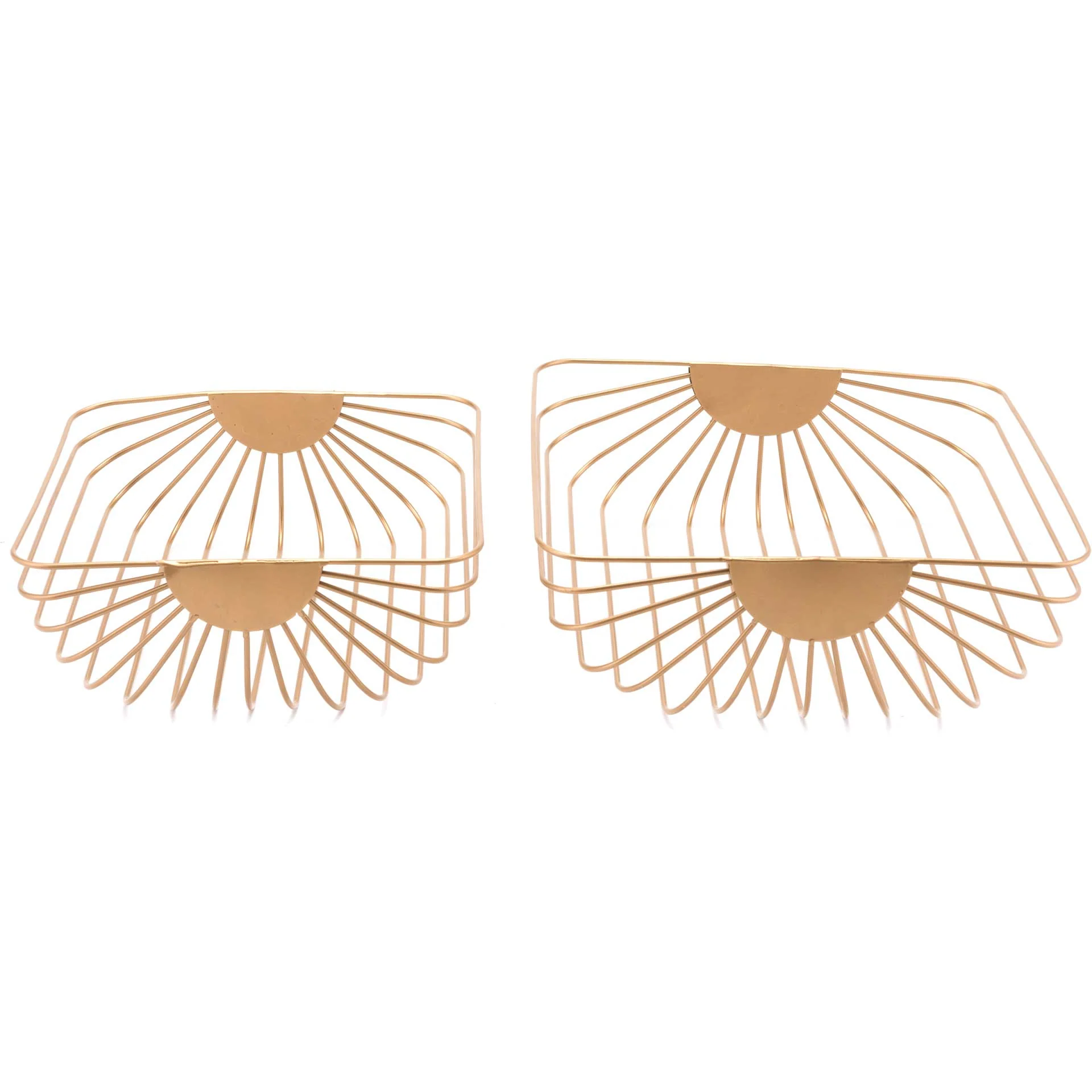 Wired Basket Tray Gold (Set of 2) - Image 2