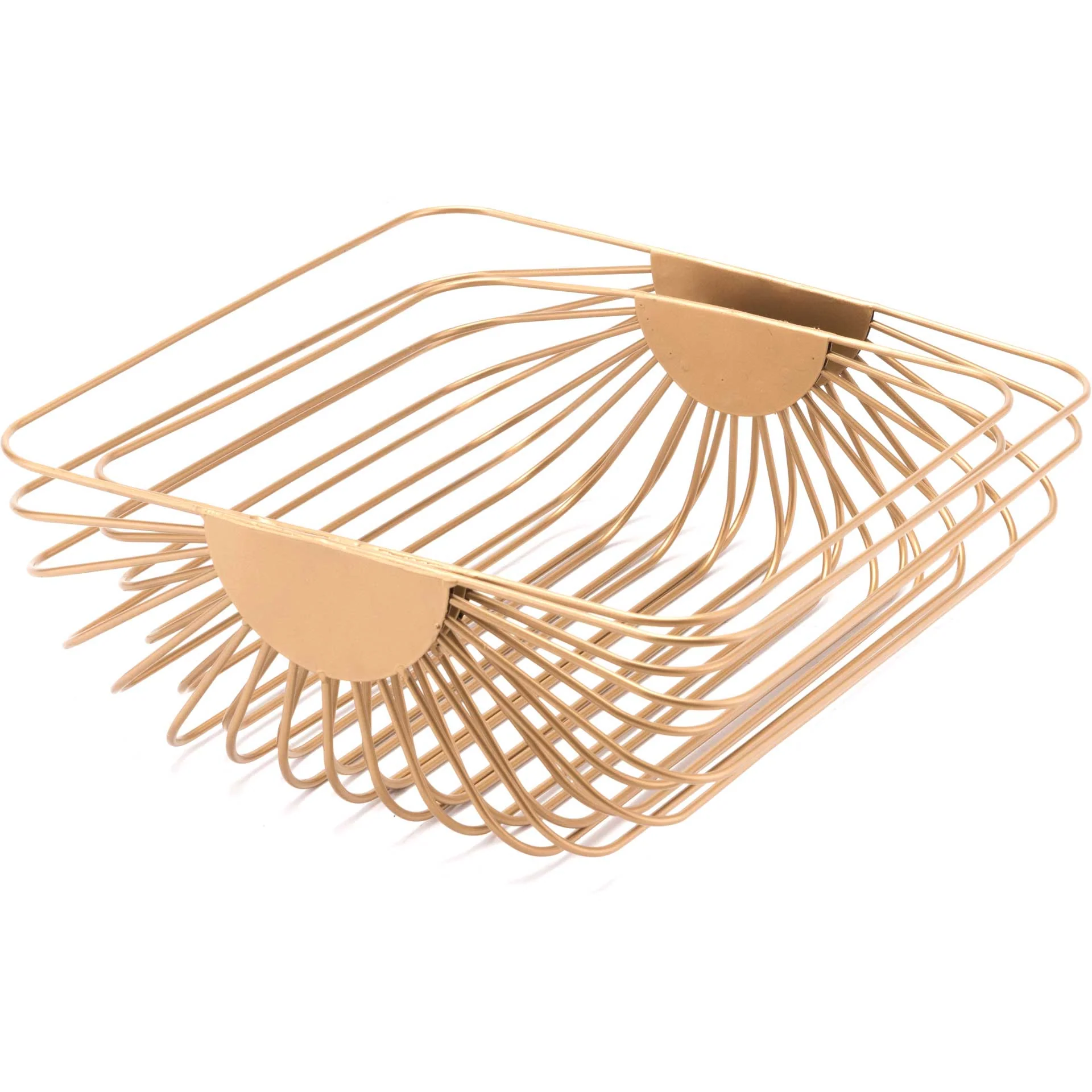 Wired Basket Tray Gold (Set of 2) - Image 3