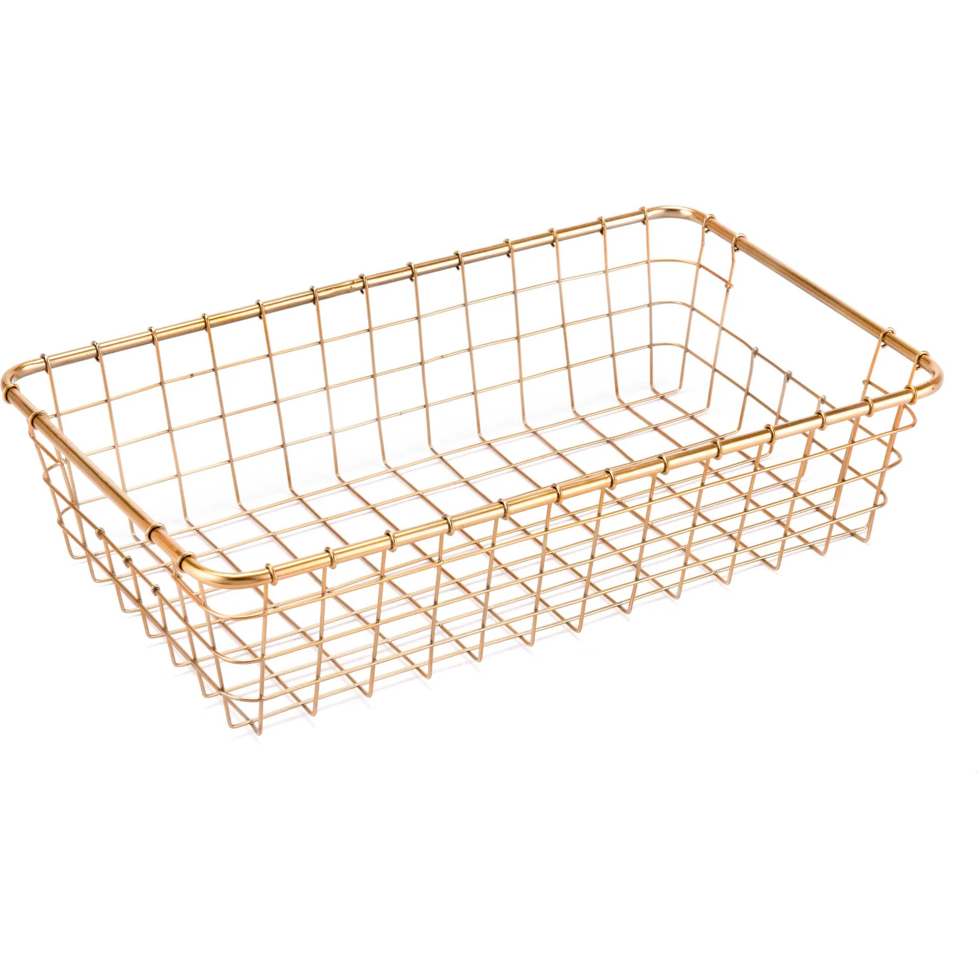 Wired Rectangular Basket Gold (Set of 3) - Image 4
