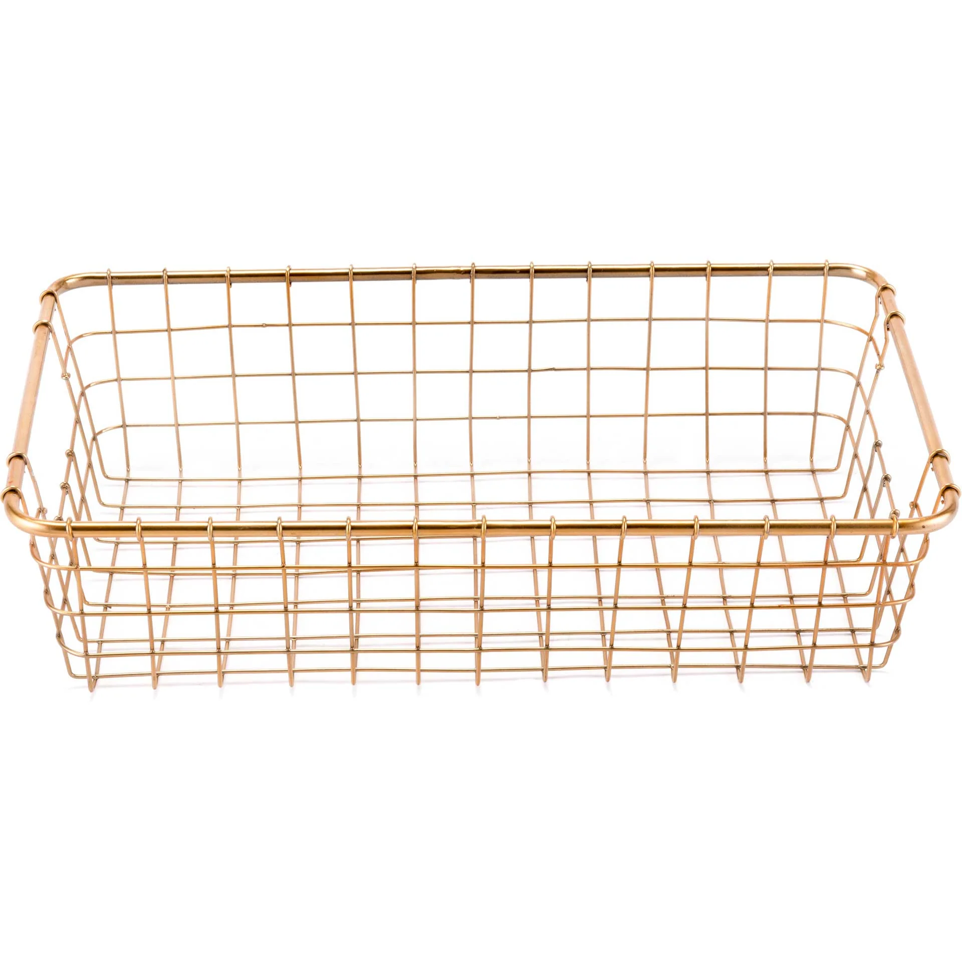 Wired Rectangular Basket Gold (Set of 3) - Image 5