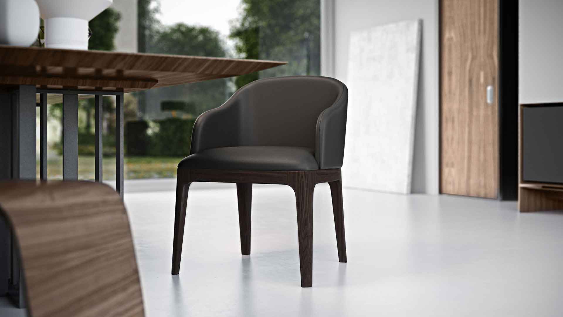 Wooster Dining Arm Chair Gunmetal - Image 3