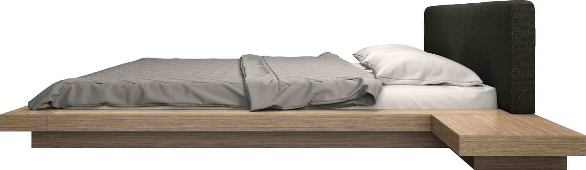 Worth Bed Soft Carbon/Latte Walnut - Image 3