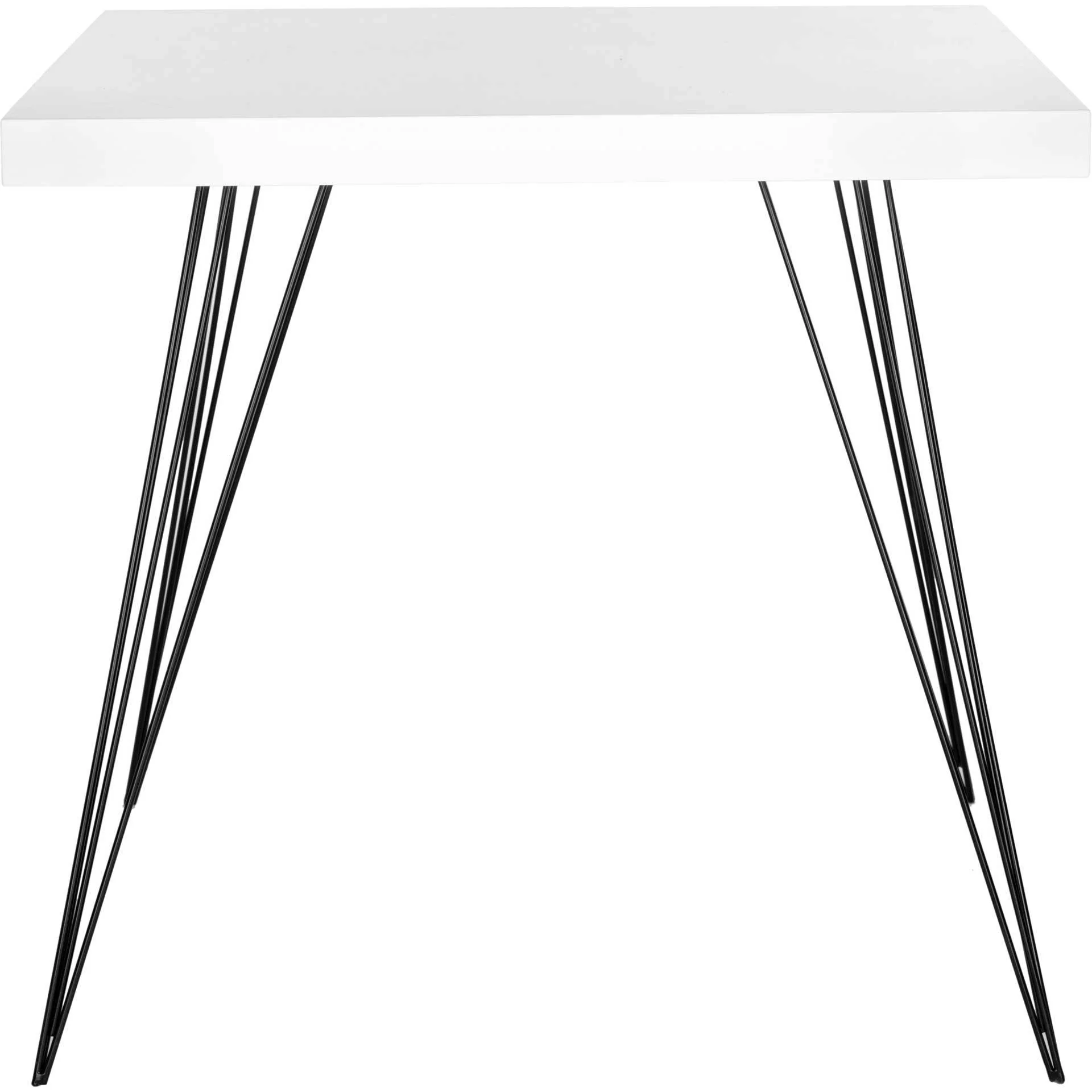 Woven Square Lacquer Accent Table White - Image 2