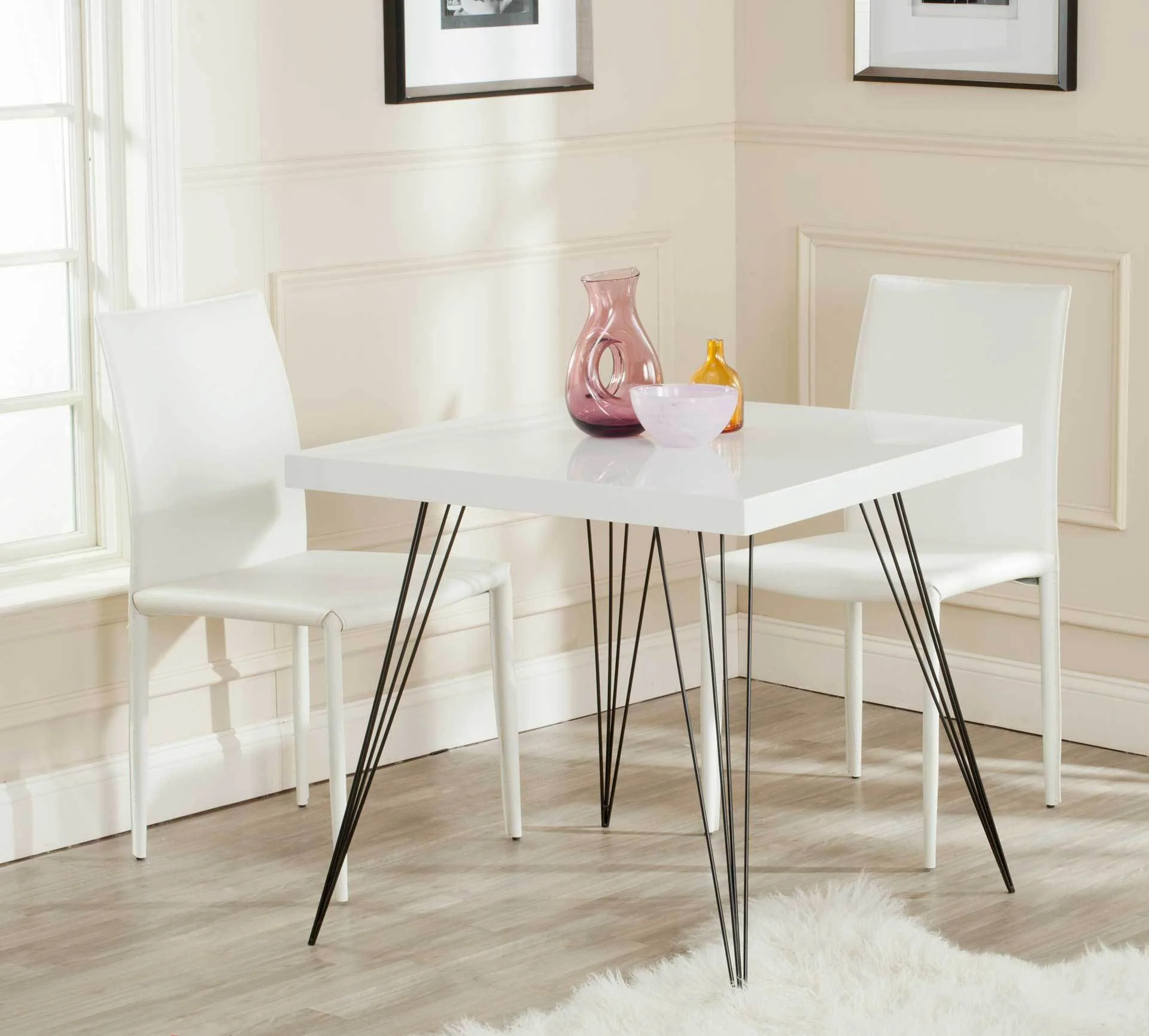 Woven Square Lacquer Accent Table White - Image 3