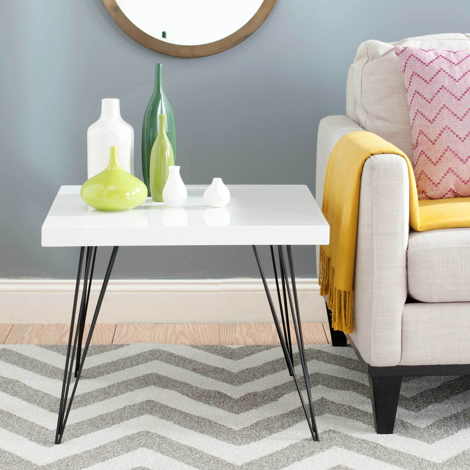 Woven Square Lacquer Coffee Table White - Image 3