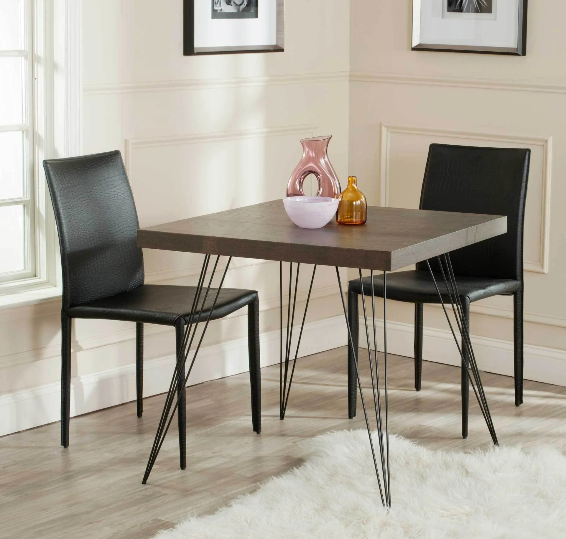 Woven Square Wood Accent Table Dark Brown - Image 3