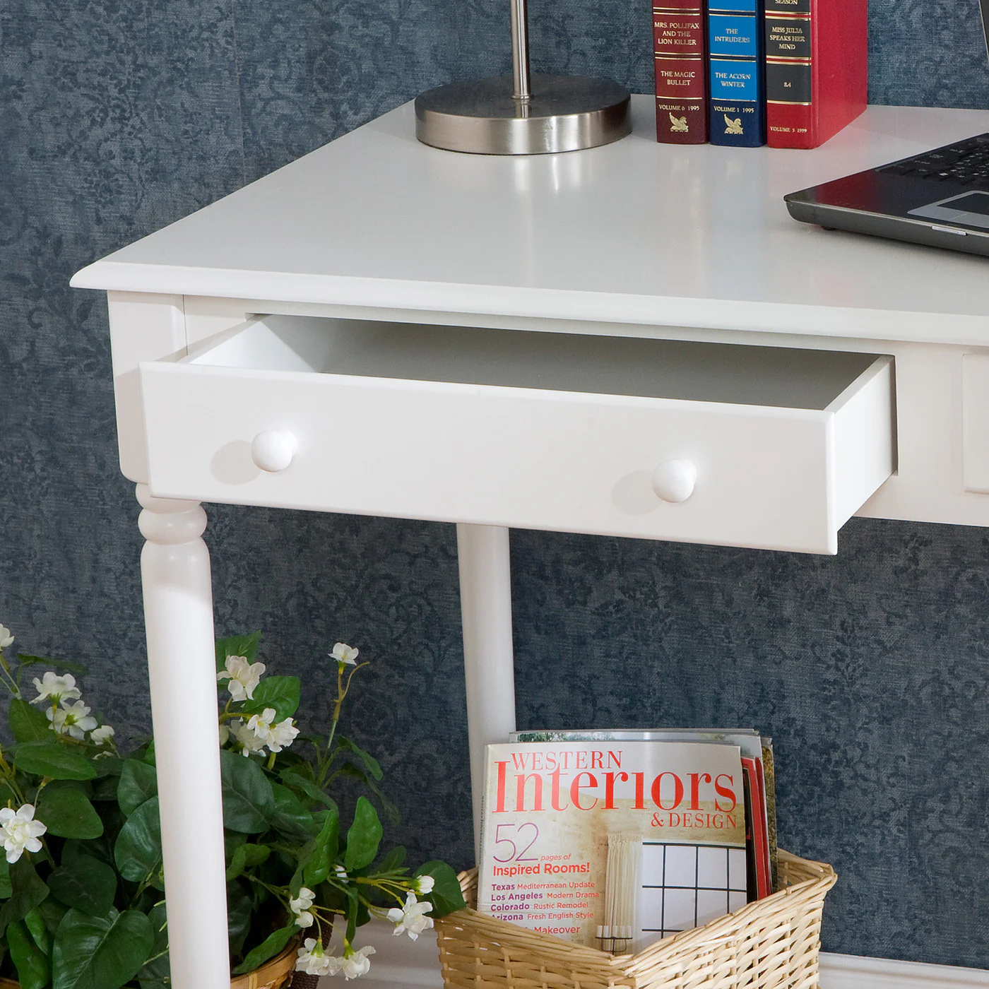 Writers 2-Drawer Desk White - Image 5