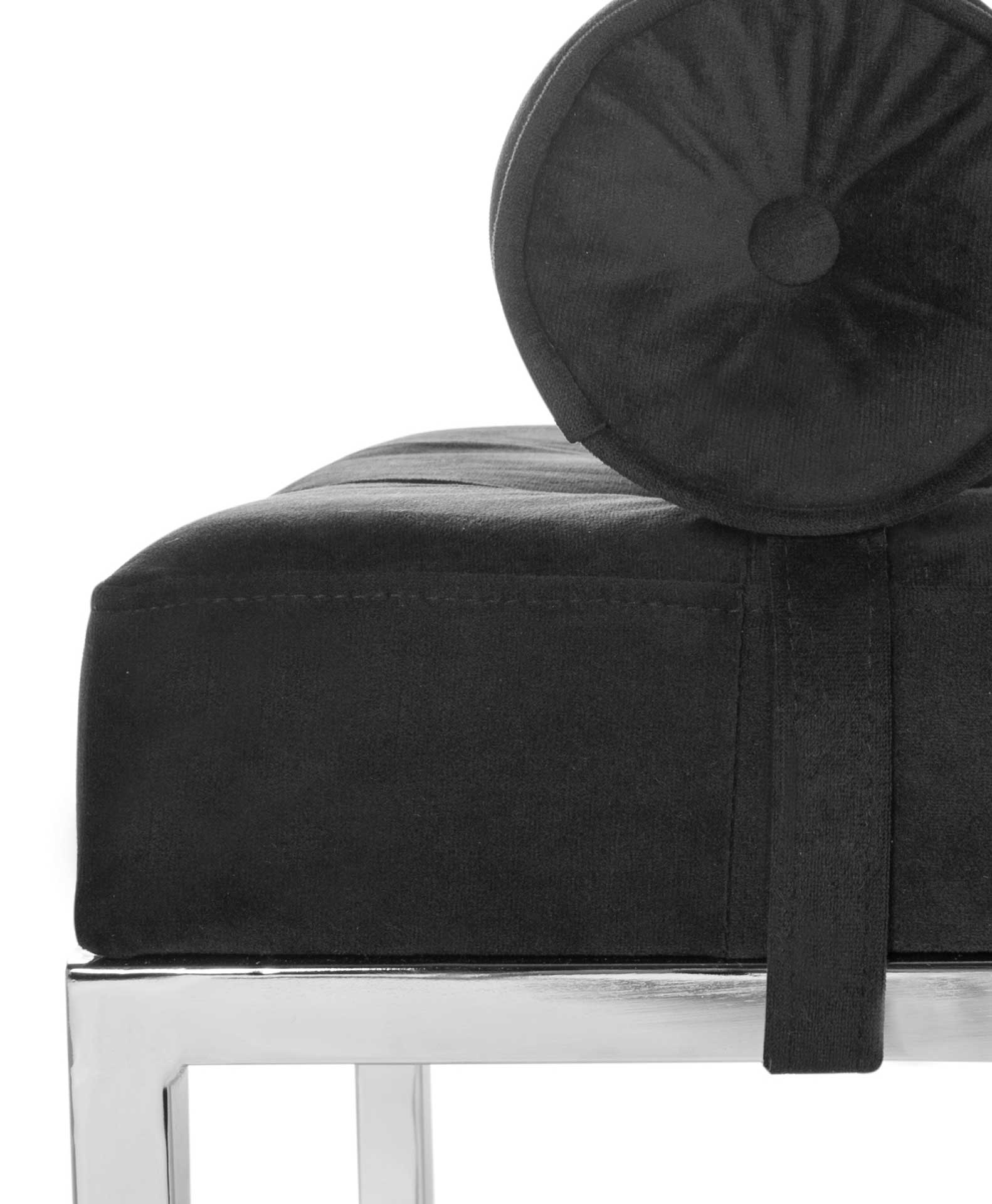 Xander Sueade Tufted Bench With Bench Black - Image 3