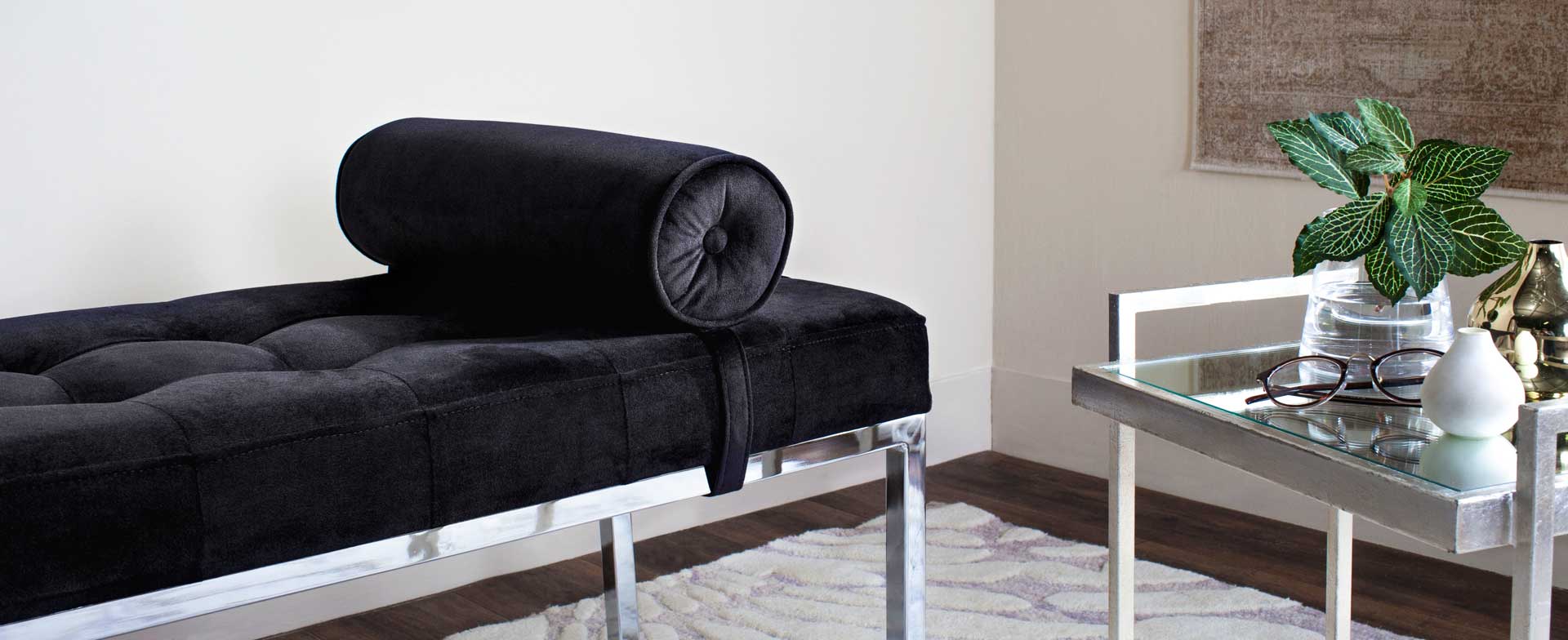 Xander Sueade Tufted Bench With Bench Black - Image 6